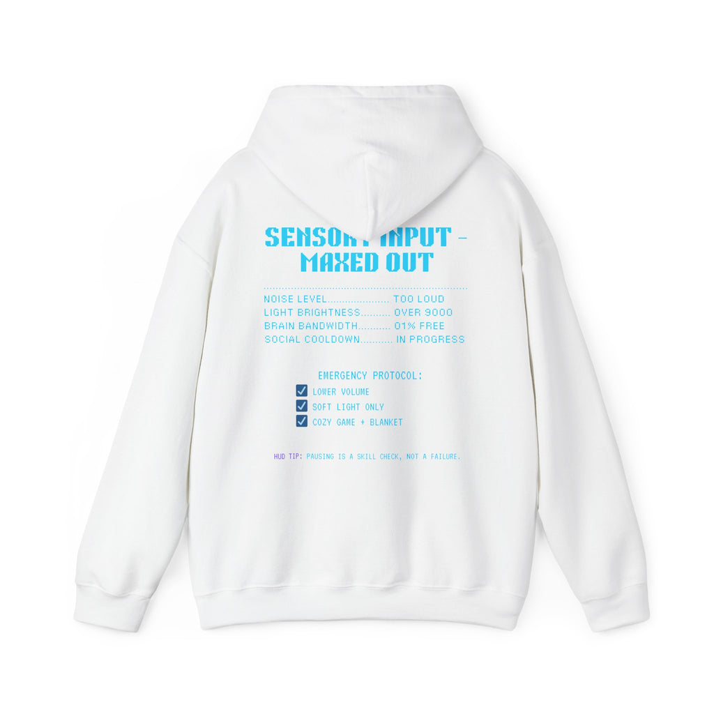 ⚡ OVERSTIMULATED STILL IN THE GAME Hoodie • Sensory Input Maxed Out Gamer Hoodie • Retro Pixel Anxiety Sweatshirt • Cozy Introvert Gamer Gift