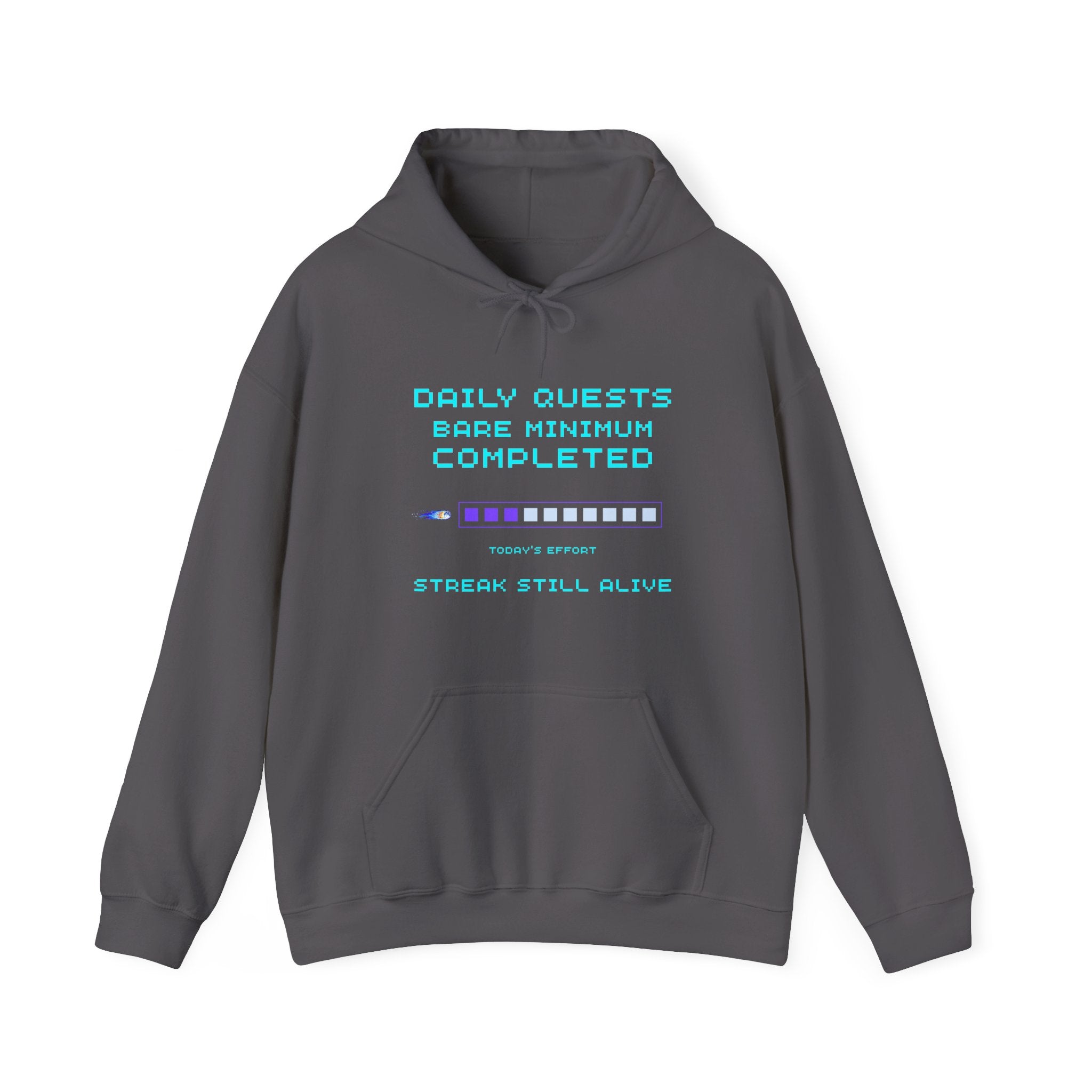 Daily Quests: Bare Minimum Completed Hoodie – Streak Still Alive (Front & Back Print)