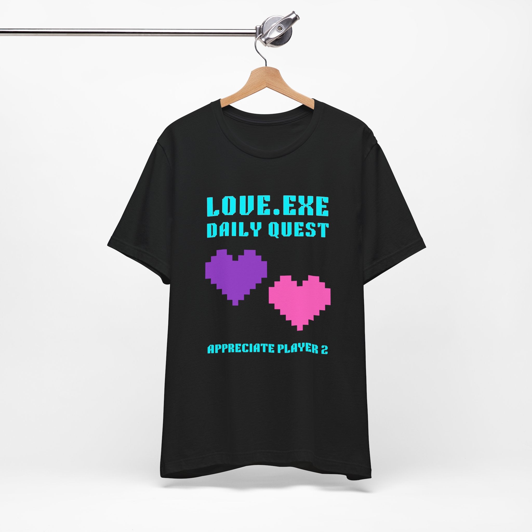 Love Exe Daily Quest Appreciate Player 2 Shirt | Funny Gamer Couple Gift | Anniversary Gift for Him Her | Gaming Relationship Tee | Romance