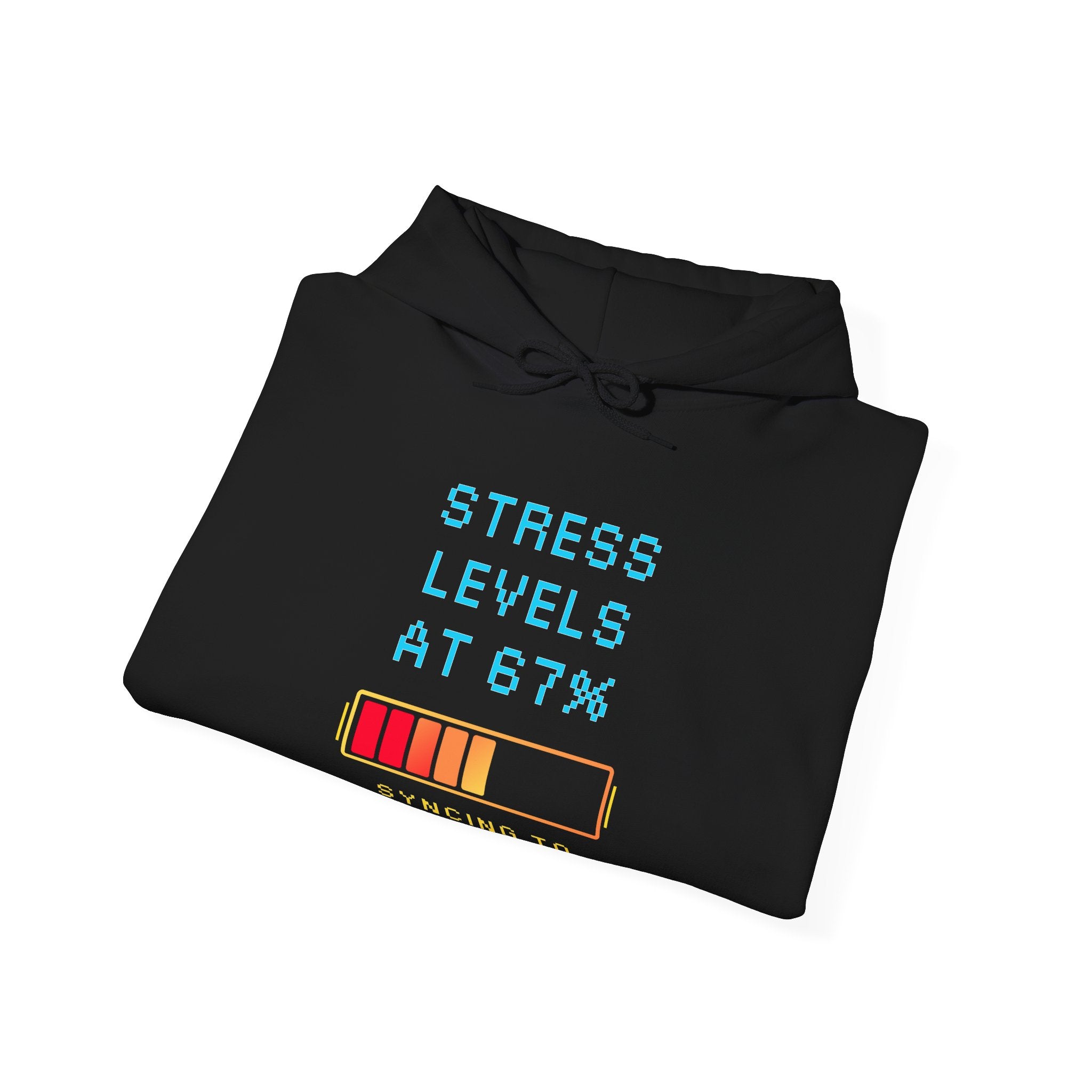 🧠 STRESS LEVELS AT 67% Hoodie • Syncing to Calm Mode Gamer Hoodie • Retro Pixel Mental Health Sweatshirt • Cozy 80s 90s Gamer Gift