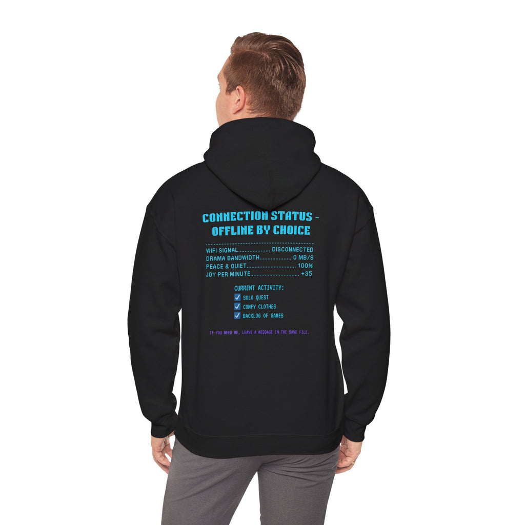 📴 OFFLINE IS MY SAFE MODE Hoodie • Connection Status Offline by Choice Gamer Hoodie • Retro Introvert Sweatshirt • Cozy Solo Quest Gift