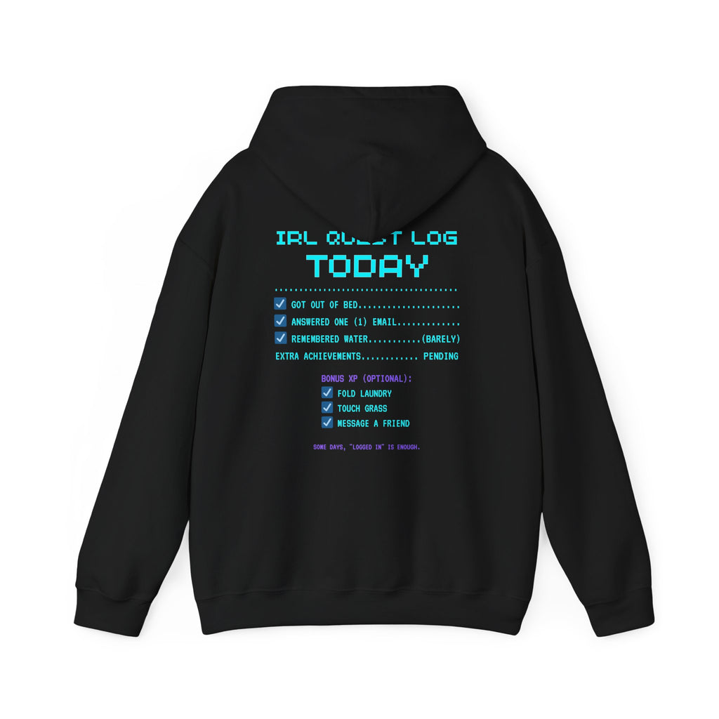 Daily Quests: Bare Minimum Completed Hoodie – Streak Still Alive (Front & Back Print)