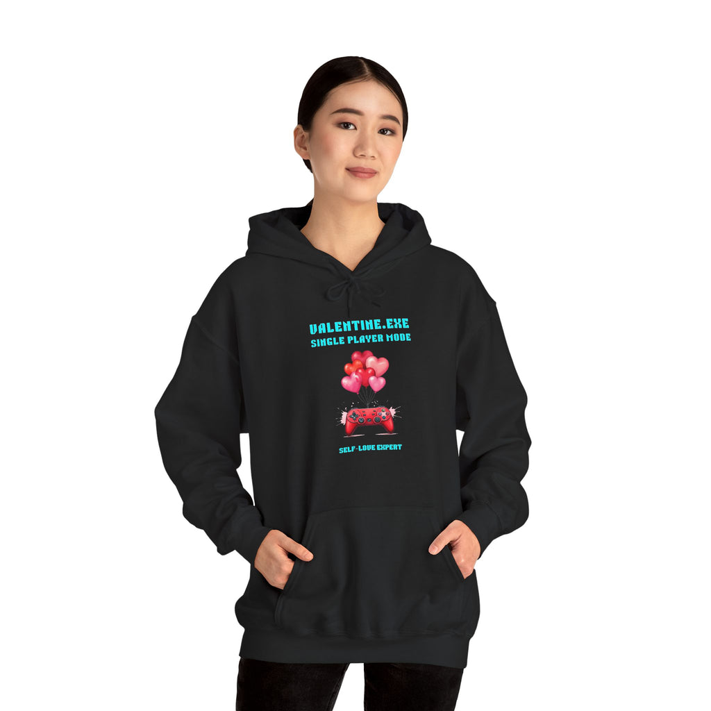 Valentine Exe Single Player Mode Hoodie | Funny Anti Valentines Day Gift | Self Love | Introvert Valentine Sweatshirt | Gift for Singles