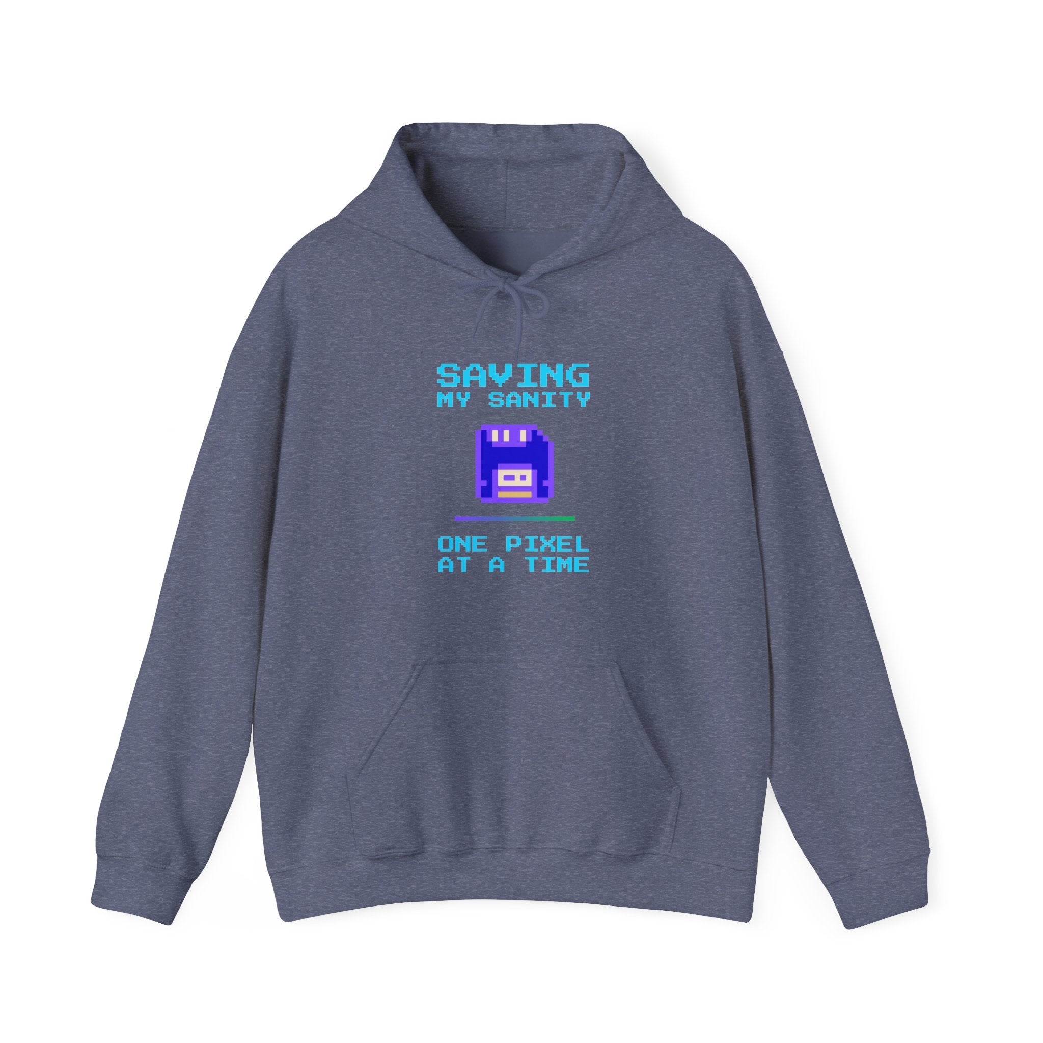 🔥 Saving My Sanity Hoodie | Front + Back Design | Gamer Mental Health Sweatshirt | Retro Floppy Disk Gaming Humor