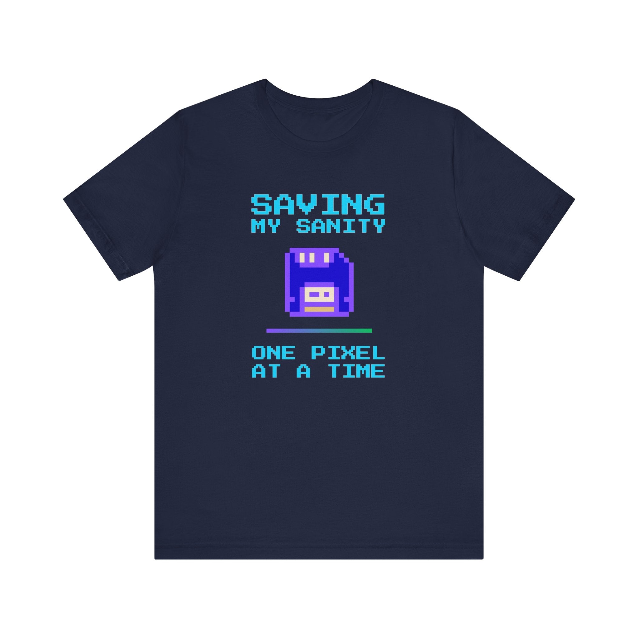 🔥 Saving My Sanity Shirt | Front + Back Design | Gamer Mental Health Tee | Retro Floppy Disk Gaming Humor