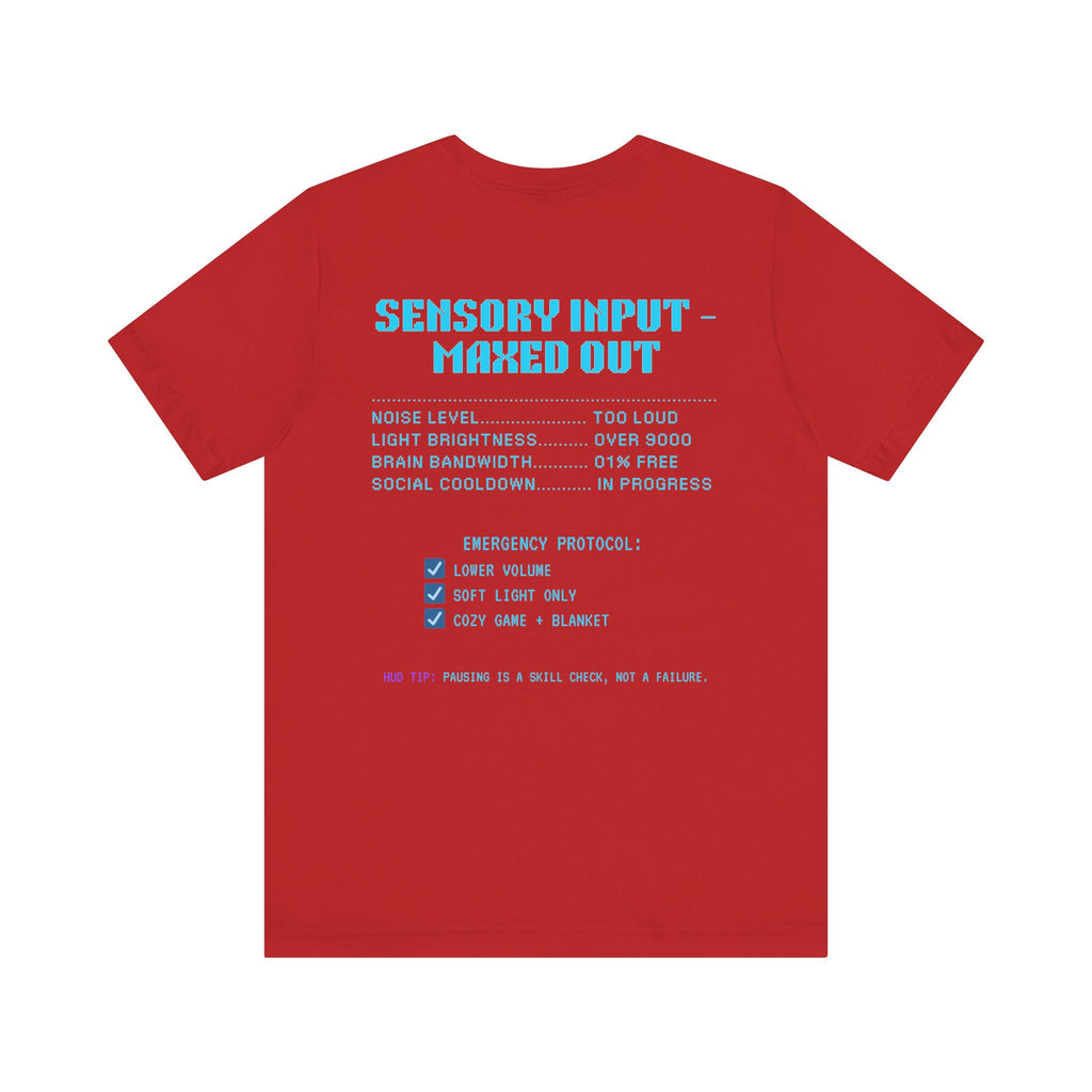 ⚡ OVERSTIMULATED STILL IN THE GAME Shirt • Sensory Input Maxed Out Gamer Tee • Retro Pixel Anxiety T-Shirt • Funny 80s 90s Gaming Gift