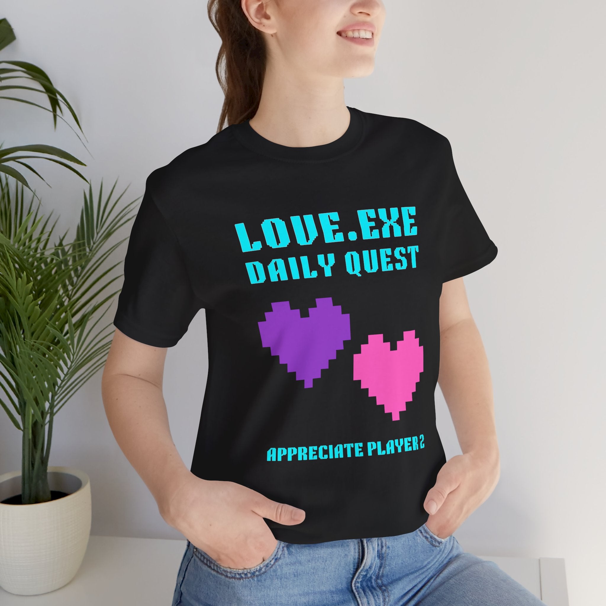 Love Exe Daily Quest Appreciate Player 2 Shirt | Funny Gamer Couple Gift | Anniversary Gift for Him Her | Gaming Relationship Tee | Romance