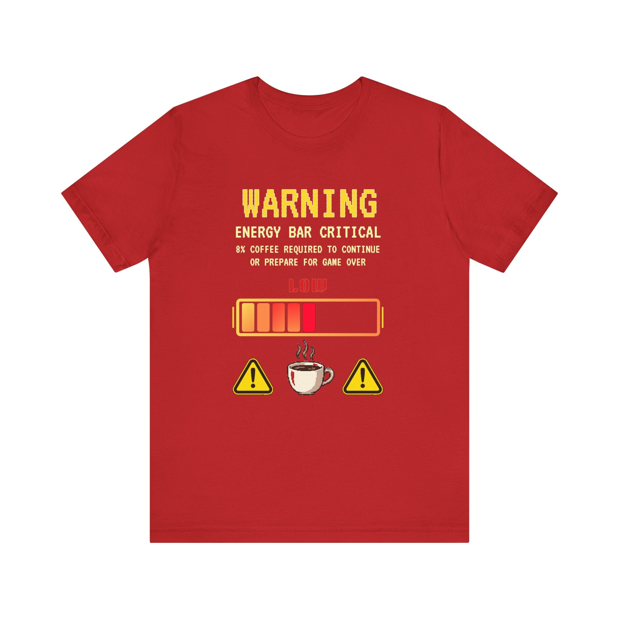 🔥 Low Energy Gamer Shirt • Caffeine Required to Respawn • Funny Coffee Addict Tee • System Critical T-Shirt • Gamer & Coffee Lover Gift
