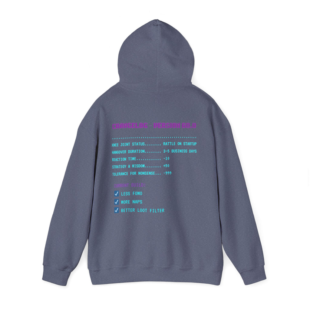 🎮 HUMAN.EXE Patch Notes v 60.0 Hoodie • Funny 60th Birthday Gamer Hoodie • Retro Changelog Sweatshirt • Cozy Level 60 Upgrade Gift