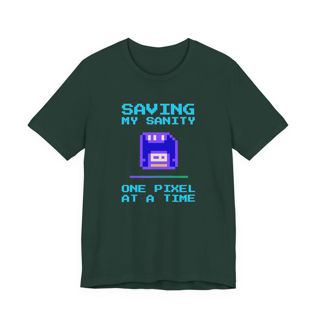 🔥 Saving My Sanity Shirt | Front + Back Design | Gamer Mental Health Tee | Retro Floppy Disk Gaming Humor