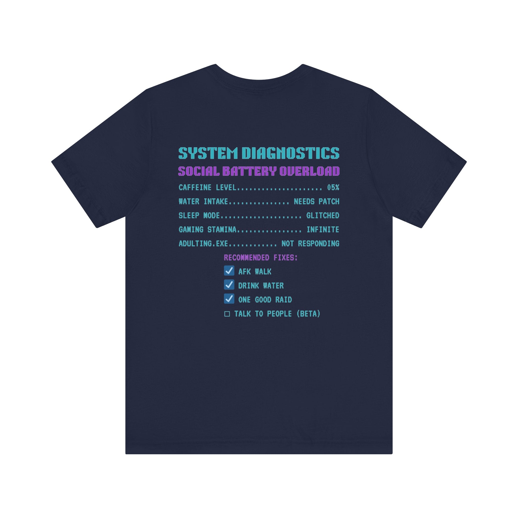💧 HUMAN.EXE NEEDS WATER Shirt • Hydration Quest Gamer Tee • Retro 80s 90s Video Game T-Shirt • Funny Introvert Gift for Gamers
