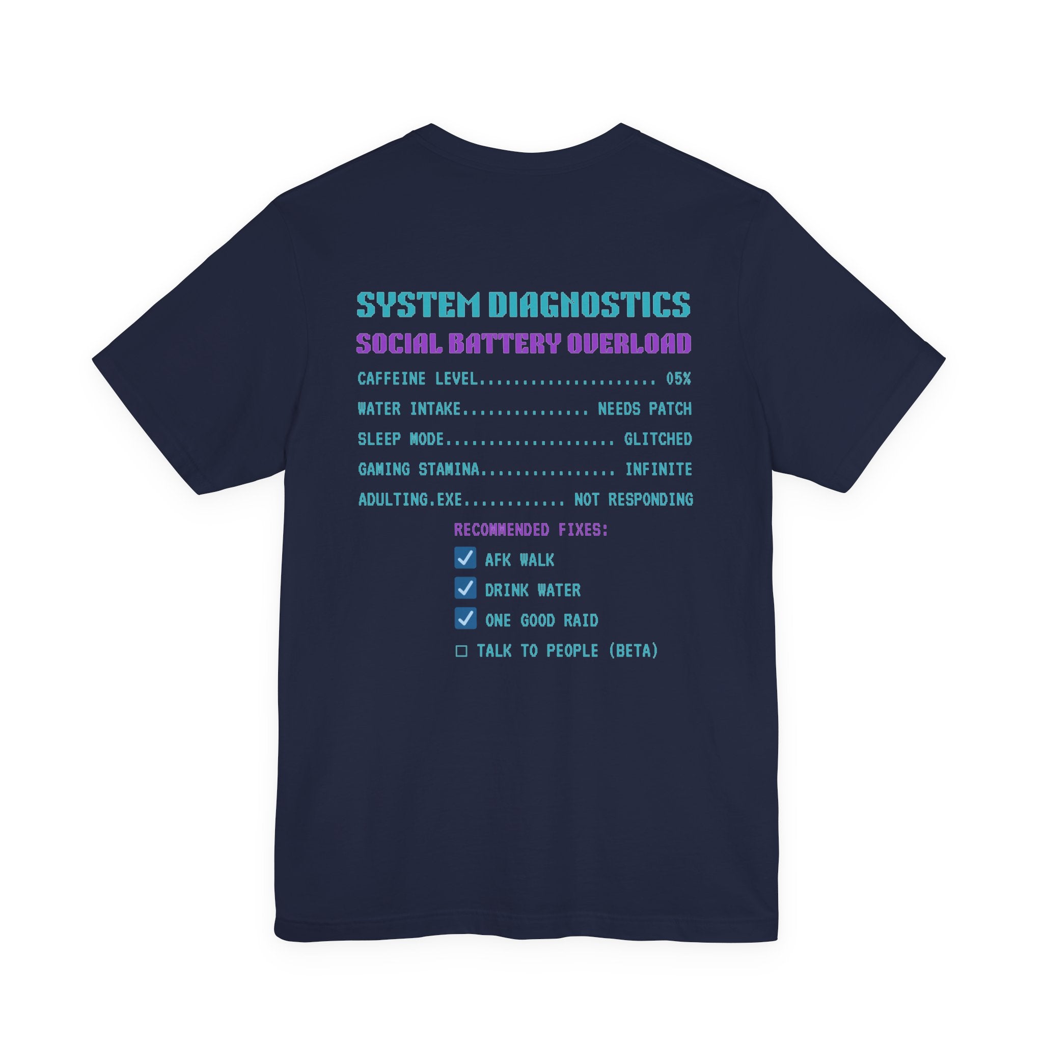 💧 HUMAN.EXE NEEDS WATER Shirt • Hydration Quest Gamer Tee • Retro 80s 90s Video Game T-Shirt • Funny Introvert Gift for Gamers