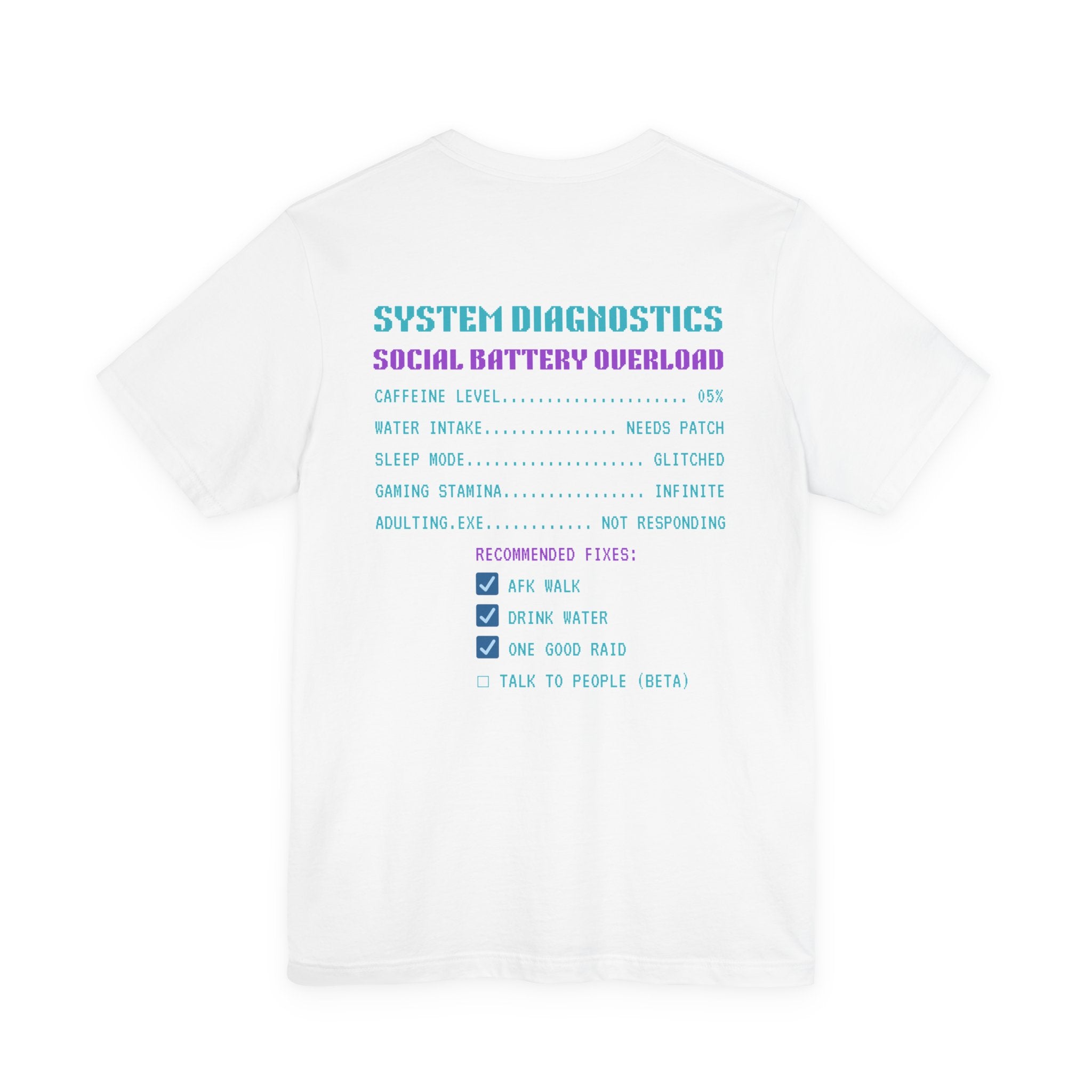 💧 HUMAN.EXE NEEDS WATER Shirt • Hydration Quest Gamer Tee • Retro 80s 90s Video Game T-Shirt • Funny Introvert Gift for Gamers