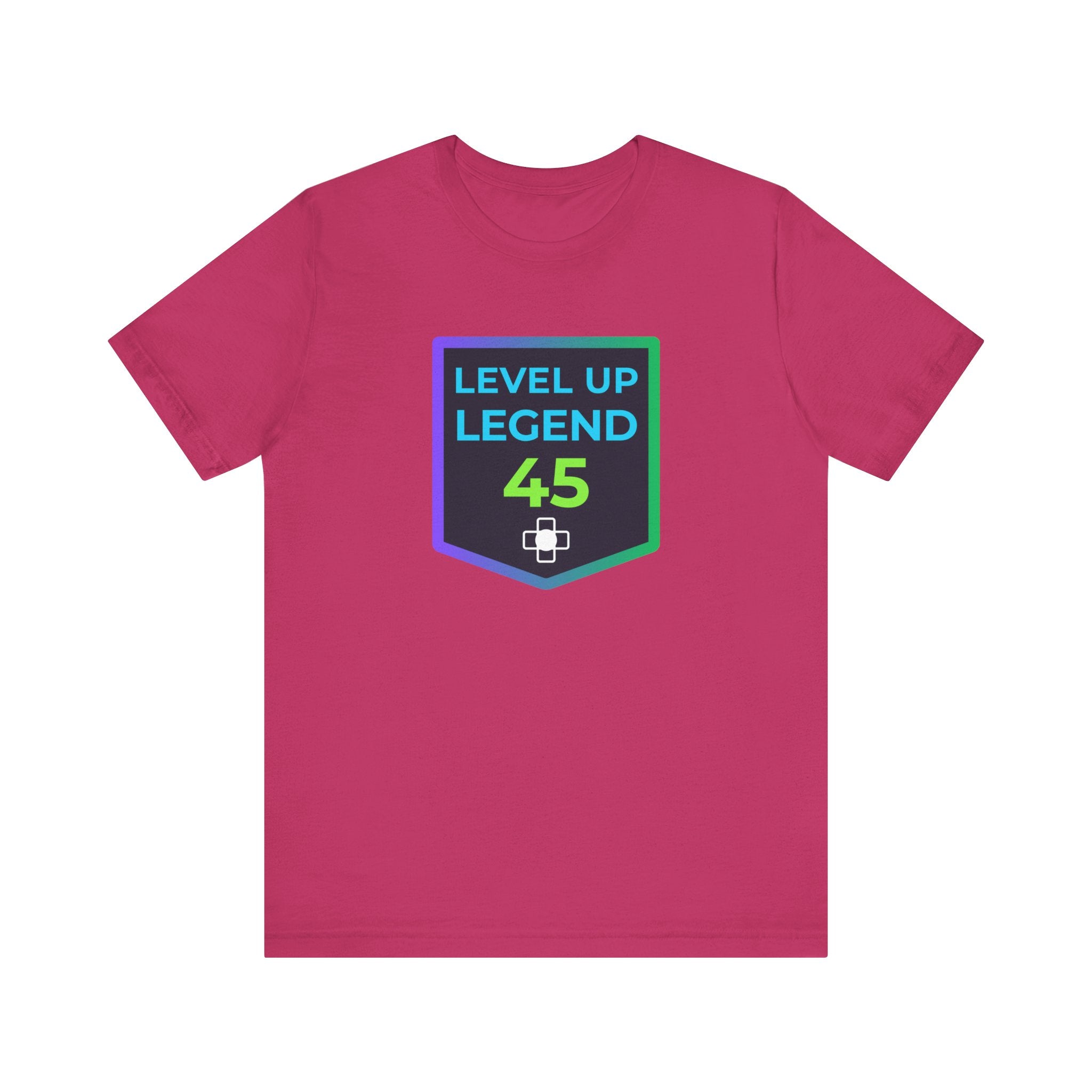 🔥 Level 45 Legend Shirt • Front + Back Design • 45th Birthday Gamer Gift • Retro Gaming Tee • Achievement Badge Design • Milestone Birthday
