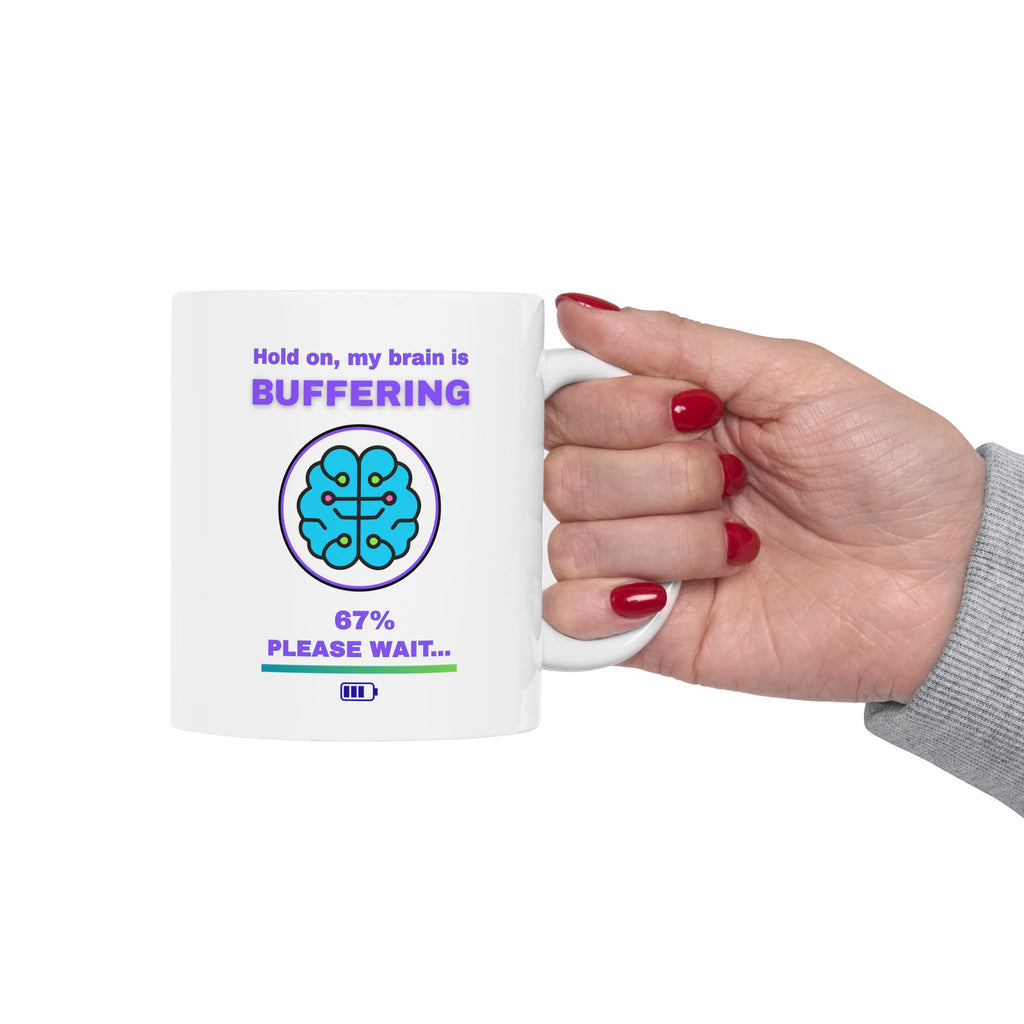☕ Brain Buffering Mug • Funny Gamer Coffee Mug • 67% Loading Error • Morning Lag Cup • Mental Health Humor Gift
