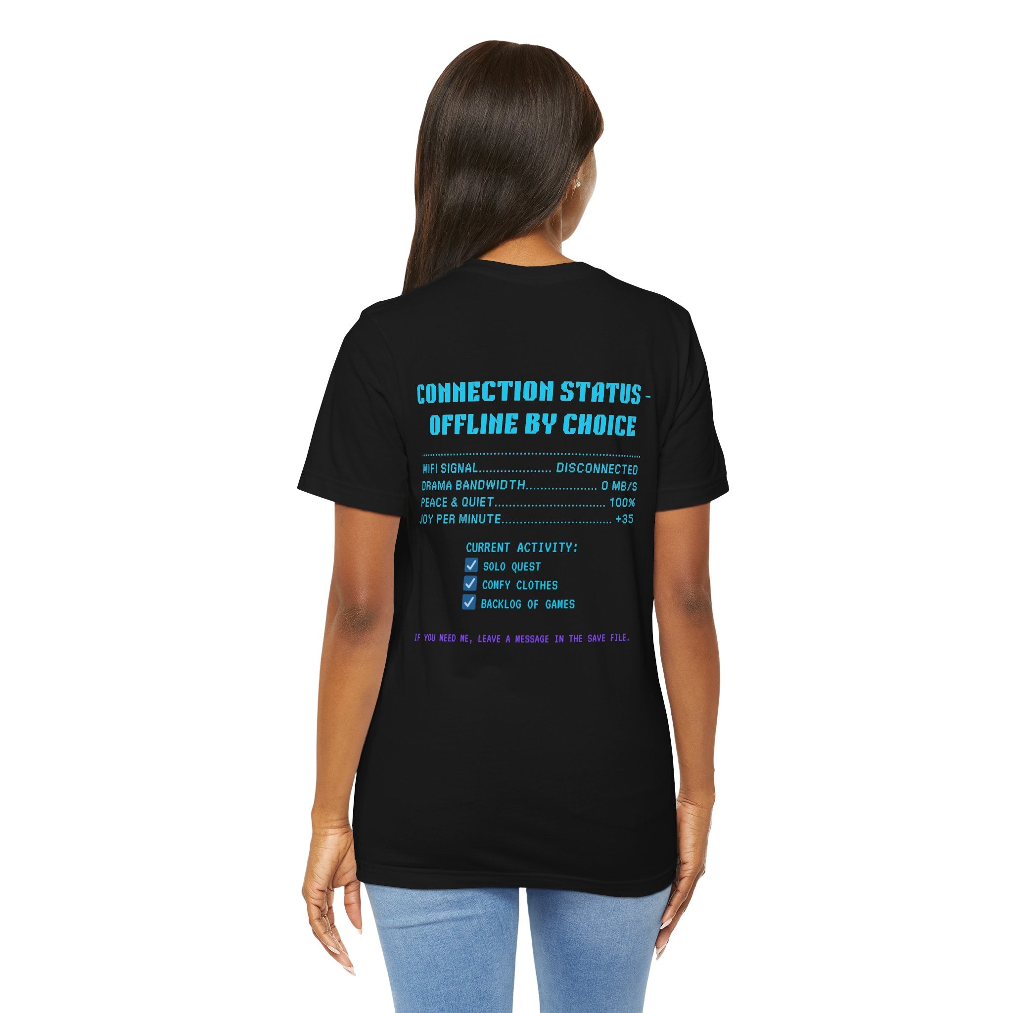 📴 OFFLINE IS MY SAFE MODE Shirt • Connection Status Offline by Choice Tee • Retro Introvert Gamer T-Shirt • Cozy Solo Quest 80s 90s Gift
