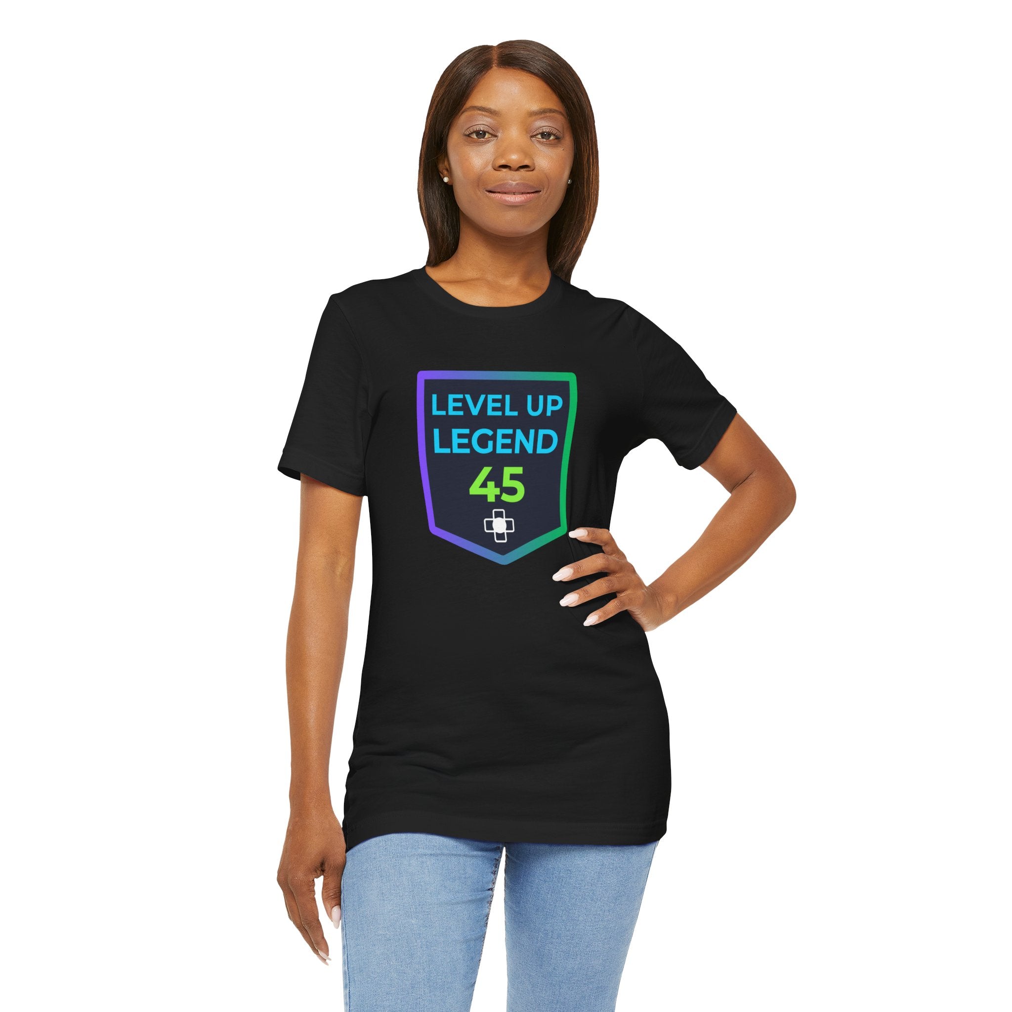 🔥 Level 45 Legend Shirt • Front + Back Design • 45th Birthday Gamer Gift • Retro Gaming Tee • Achievement Badge Design • Milestone Birthday
