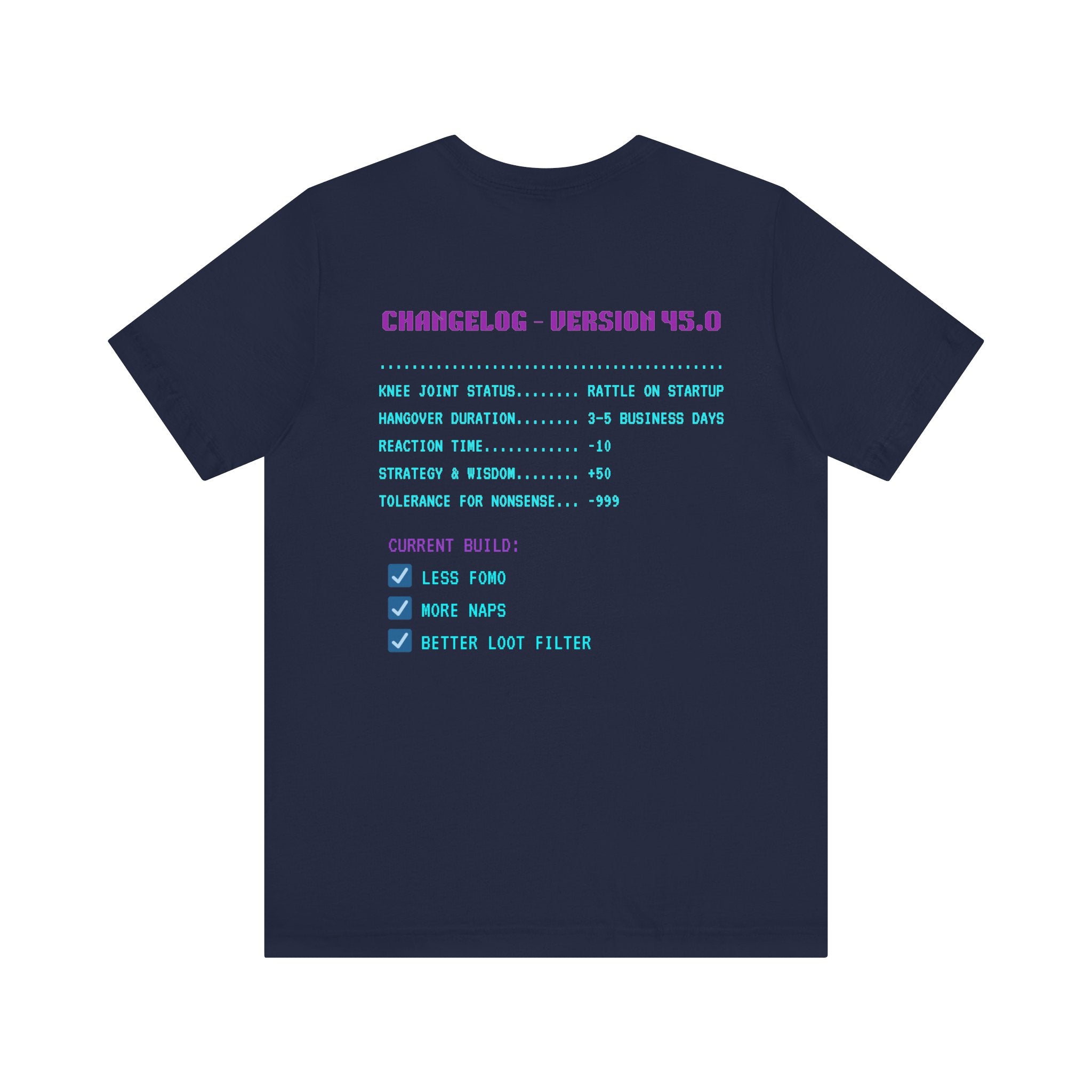 🎮 HUMAN.EXE Patch Notes v45.0 Shirt • Funny 45th Birthday Gamer T-Shirt • Retro Changelog Tee for 80s 90s Gamers • Level 45 Upgrade Gift