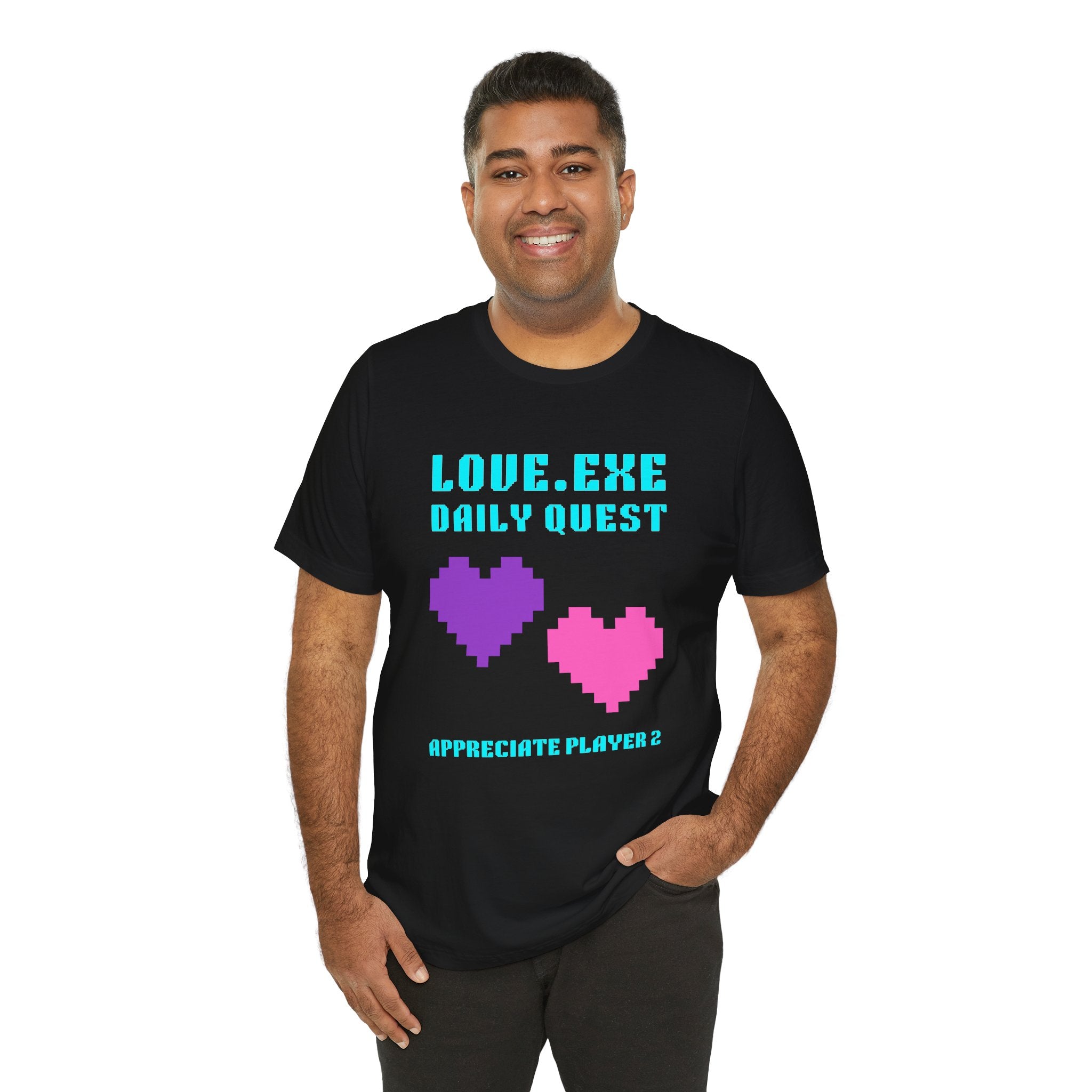 Love Exe Daily Quest Appreciate Player 2 Shirt | Funny Gamer Couple Gift | Anniversary Gift for Him Her | Gaming Relationship Tee | Romance