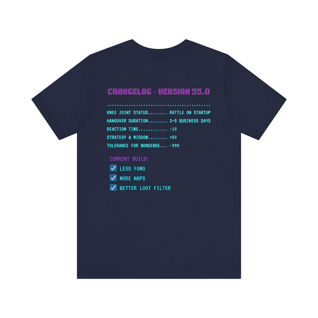 🎮 HUMAN.EXE Patch Notes v55.0 Shirt • Funny 55th Birthday Gamer T-Shirt • Retro Changelog Tee for 80s 90s Gamers • Level 55 Upgrade Gift