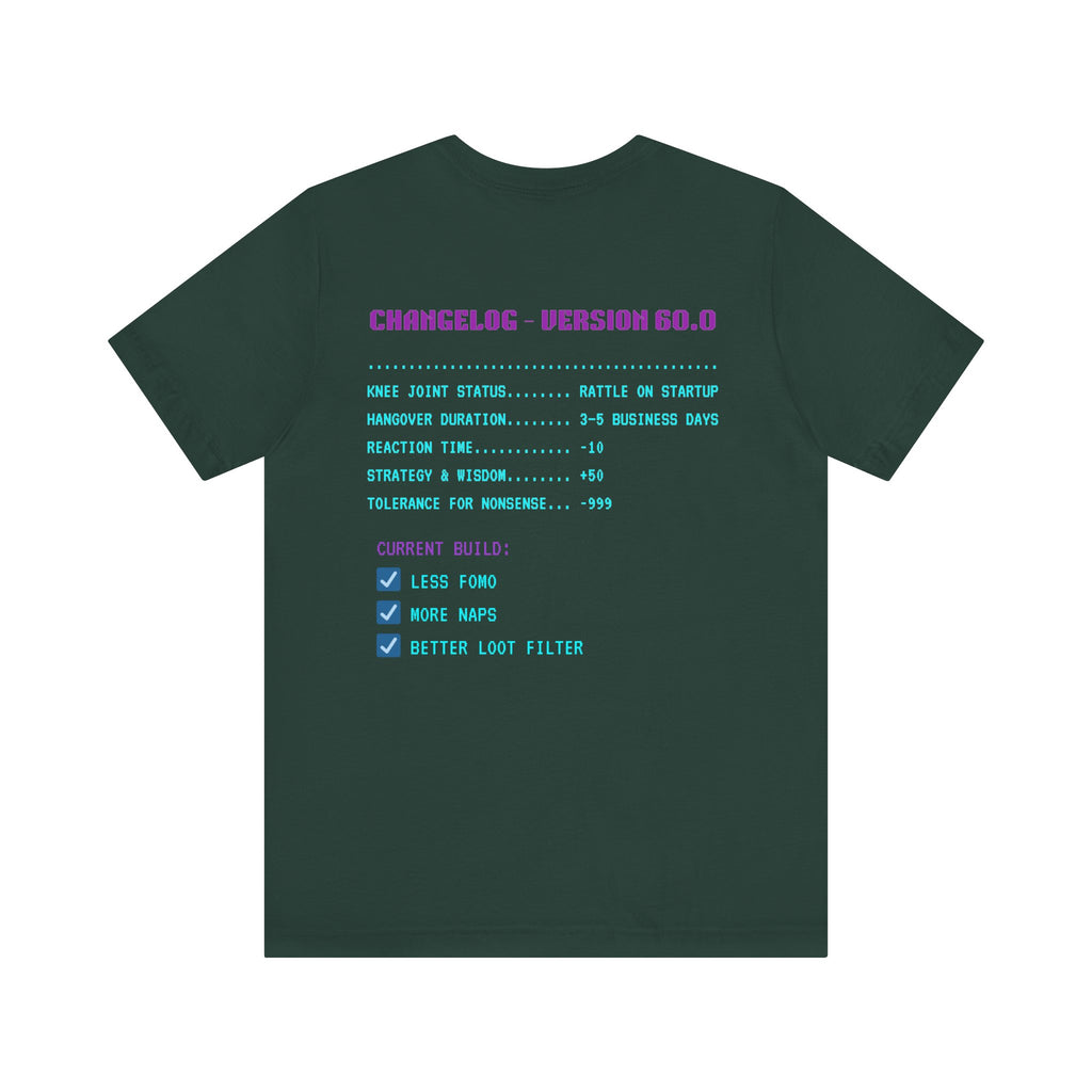 🎮 HUMAN.EXE Patch Notes v60.0 Shirt • Funny 60th Birthday Gamer T-Shirt • Retro Changelog Tee for 80s 90s Gamers • Level 60 Upgrade Gift