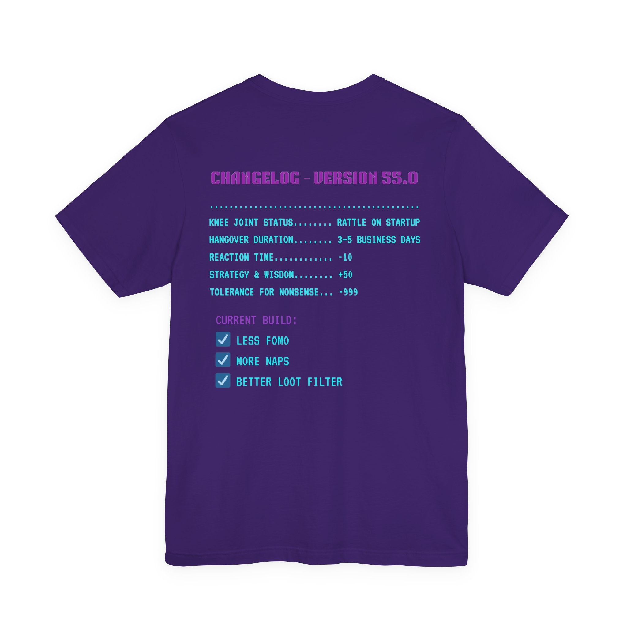 🎮 HUMAN.EXE Patch Notes v55.0 Shirt • Funny 55th Birthday Gamer T-Shirt • Retro Changelog Tee for 80s 90s Gamers • Level 55 Upgrade Gift