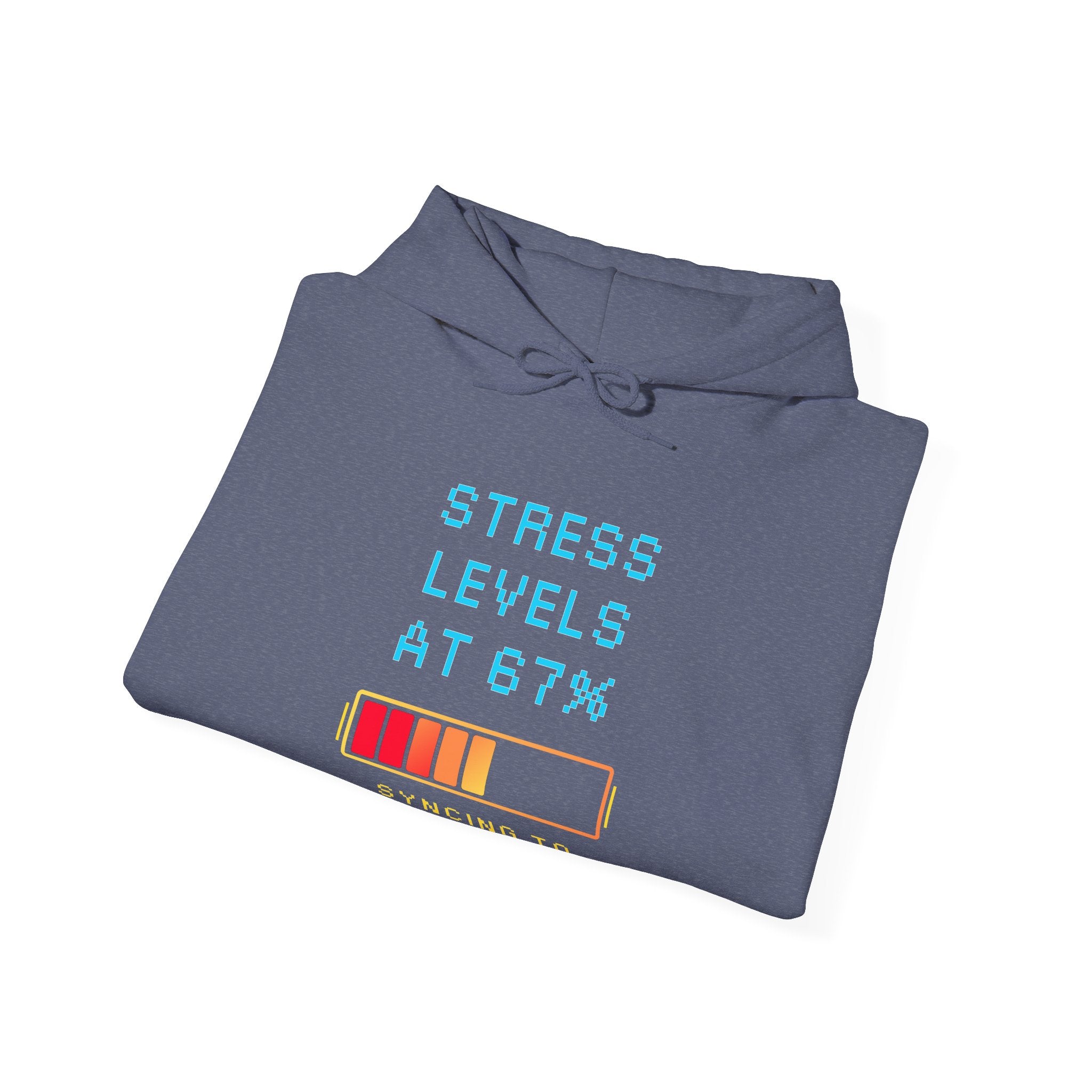 🧠 STRESS LEVELS AT 67% Hoodie • Syncing to Calm Mode Gamer Hoodie • Retro Pixel Mental Health Sweatshirt • Cozy 80s 90s Gamer Gift