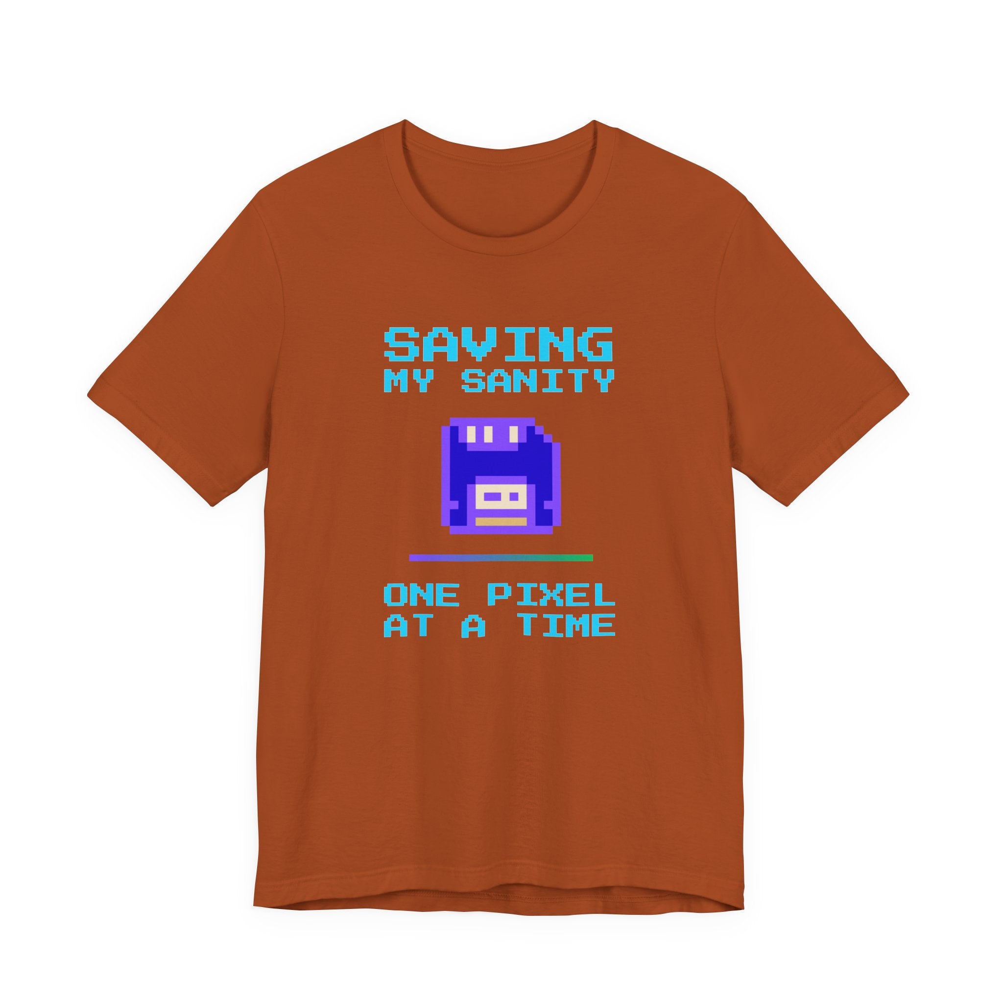 🔥 Saving My Sanity Shirt | Front + Back Design | Gamer Mental Health Tee | Retro Floppy Disk Gaming Humor