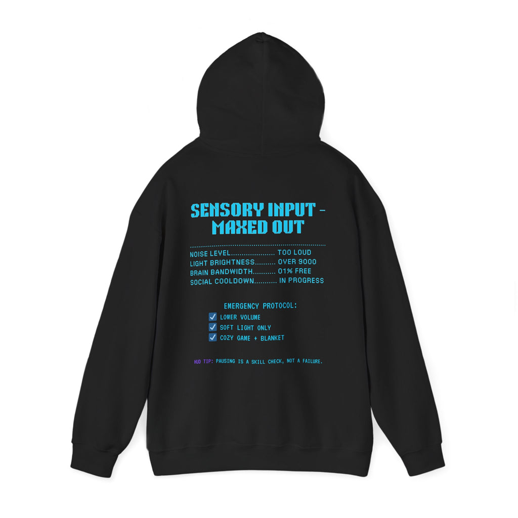 ⚡ OVERSTIMULATED STILL IN THE GAME Hoodie • Sensory Input Maxed Out Gamer Hoodie • Retro Pixel Anxiety Sweatshirt • Cozy Introvert Gamer Gift
