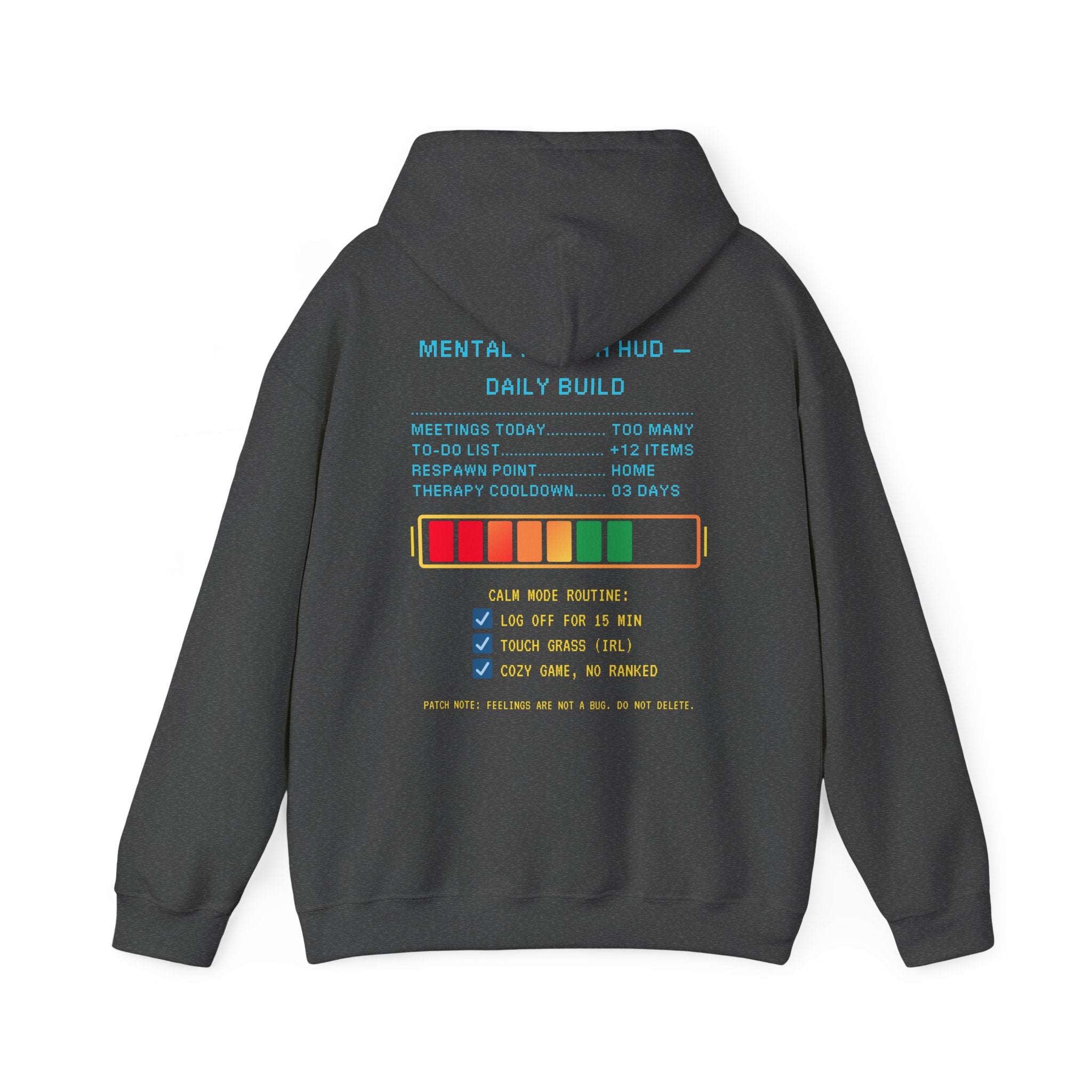 🧠 STRESS LEVELS AT 67% Hoodie • Syncing to Calm Mode Gamer Hoodie • Retro Pixel Mental Health Sweatshirt • Cozy 80s 90s Gamer Gift