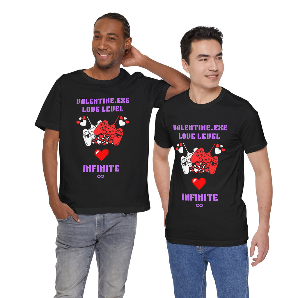 Valentine Exe Love Level Infinite Shirt | Funny Gamer Valentines Day Gift | Unique Gift for Him Her | Retro Gaming Tee | Romance Gift