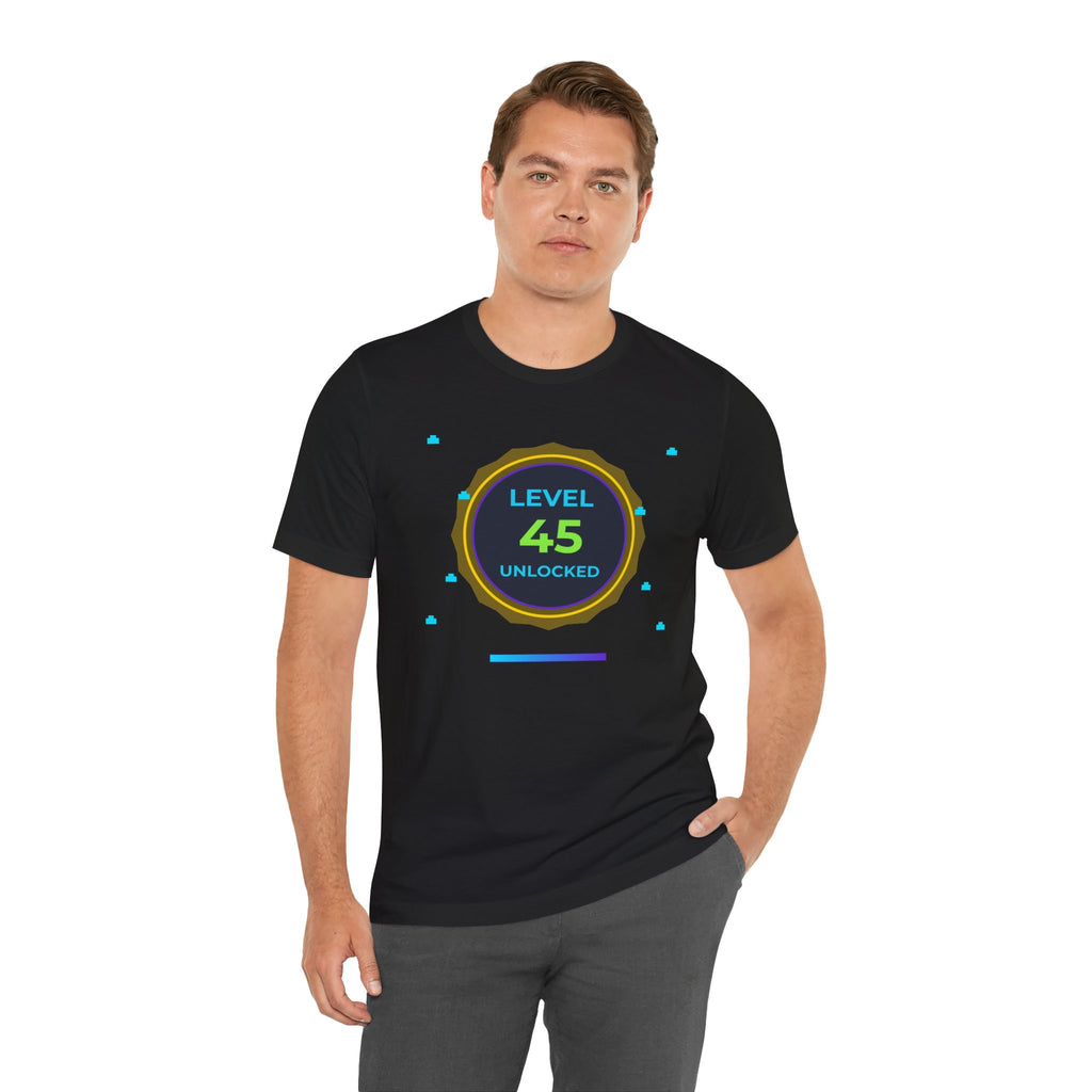 🔥 Level 45 Legend Shirt • Front + Back Design • 45th Birthday Gamer Gift • Retro Gaming Tee • Achievement Badge • Milestone Birthday