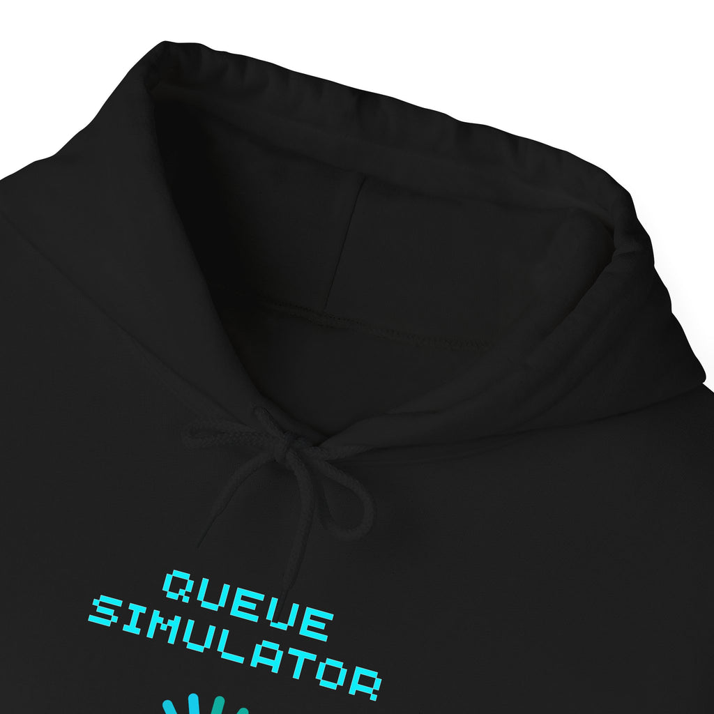 Queue Simulator – Real Life Edition Hoodie (Front & Back Print) Waiting Time Estimated Gamer Sweatshirt