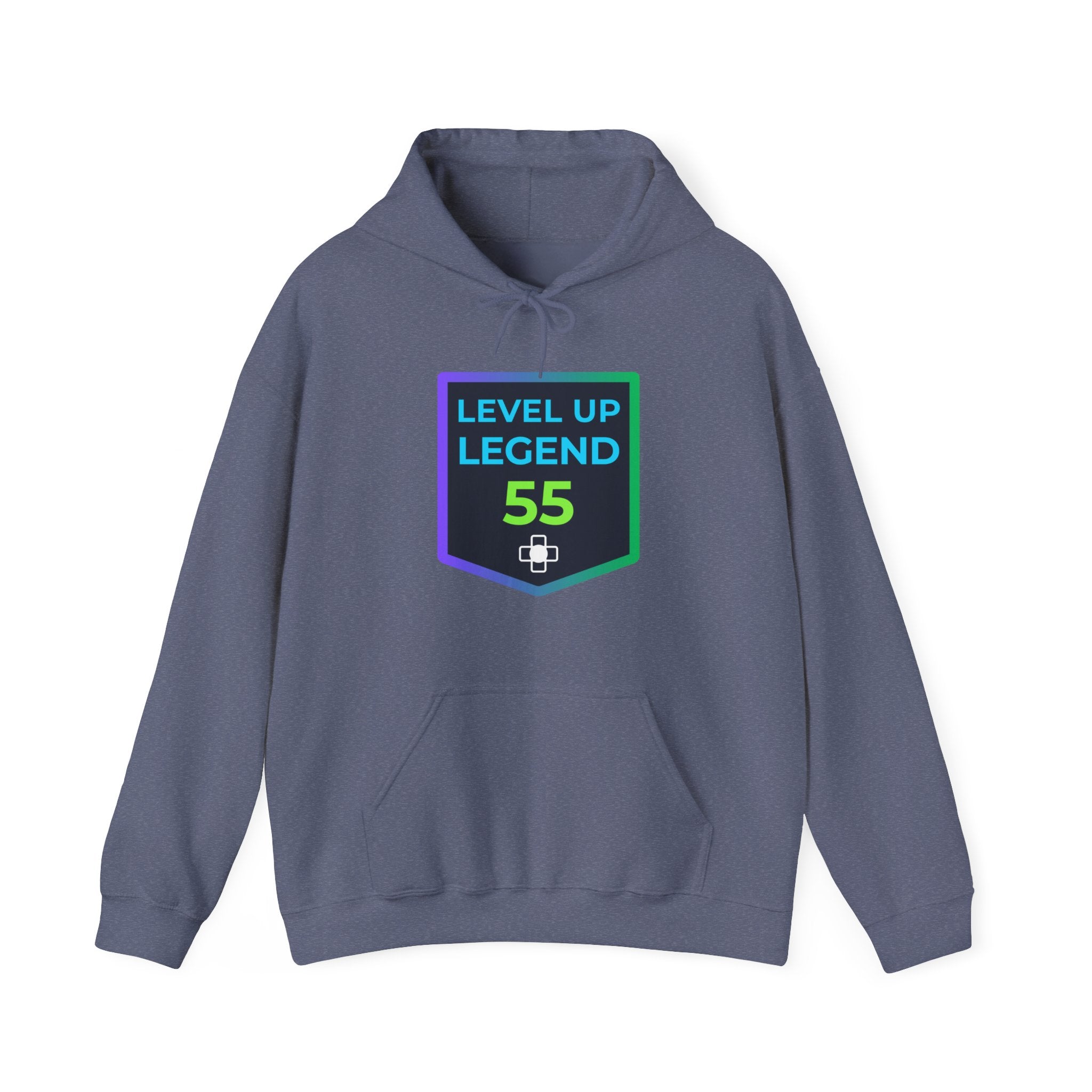 🔥 Level 55 Legend Hoodie • Retro Gamer 55th Birthday Gift • Front + Back Design • Arcade Achievement Hoodie