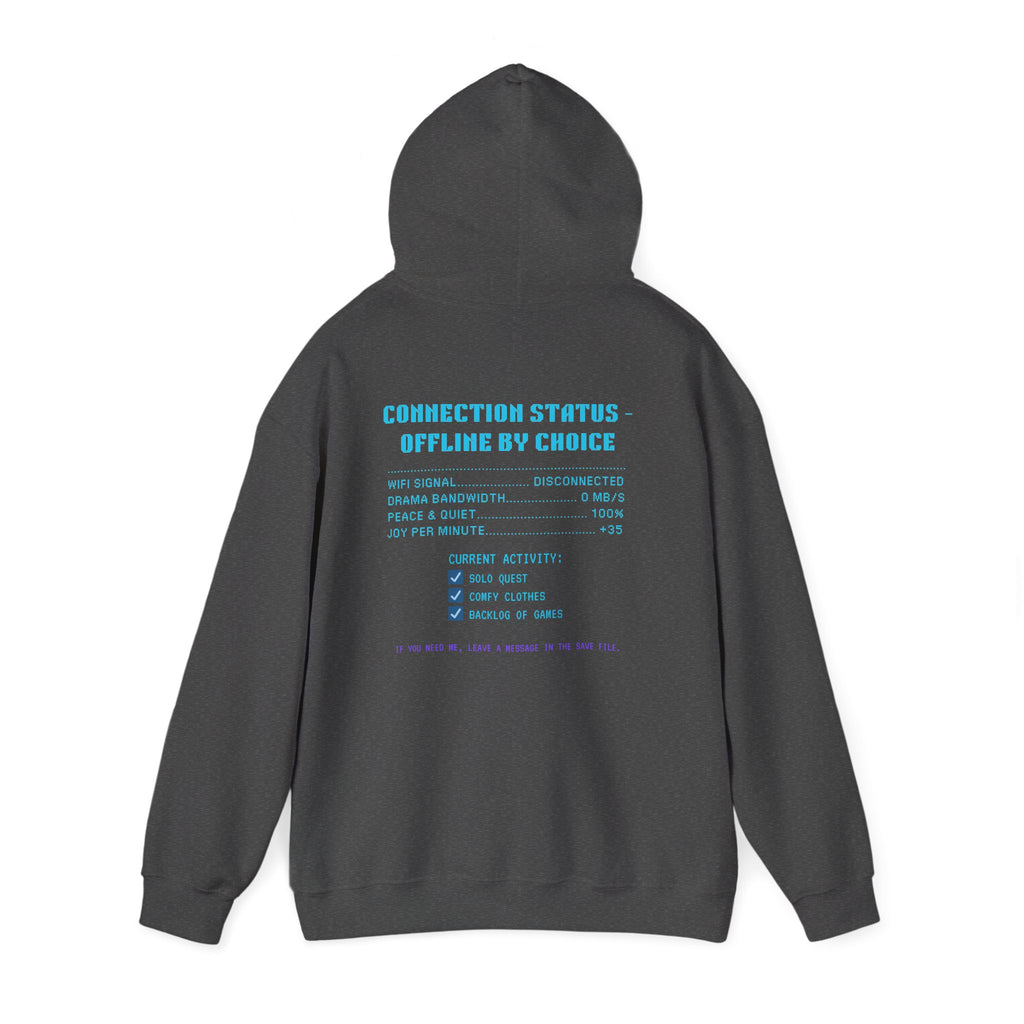 📴 OFFLINE IS MY SAFE MODE Hoodie • Connection Status Offline by Choice Gamer Hoodie • Retro Introvert Sweatshirt • Cozy Solo Quest Gift