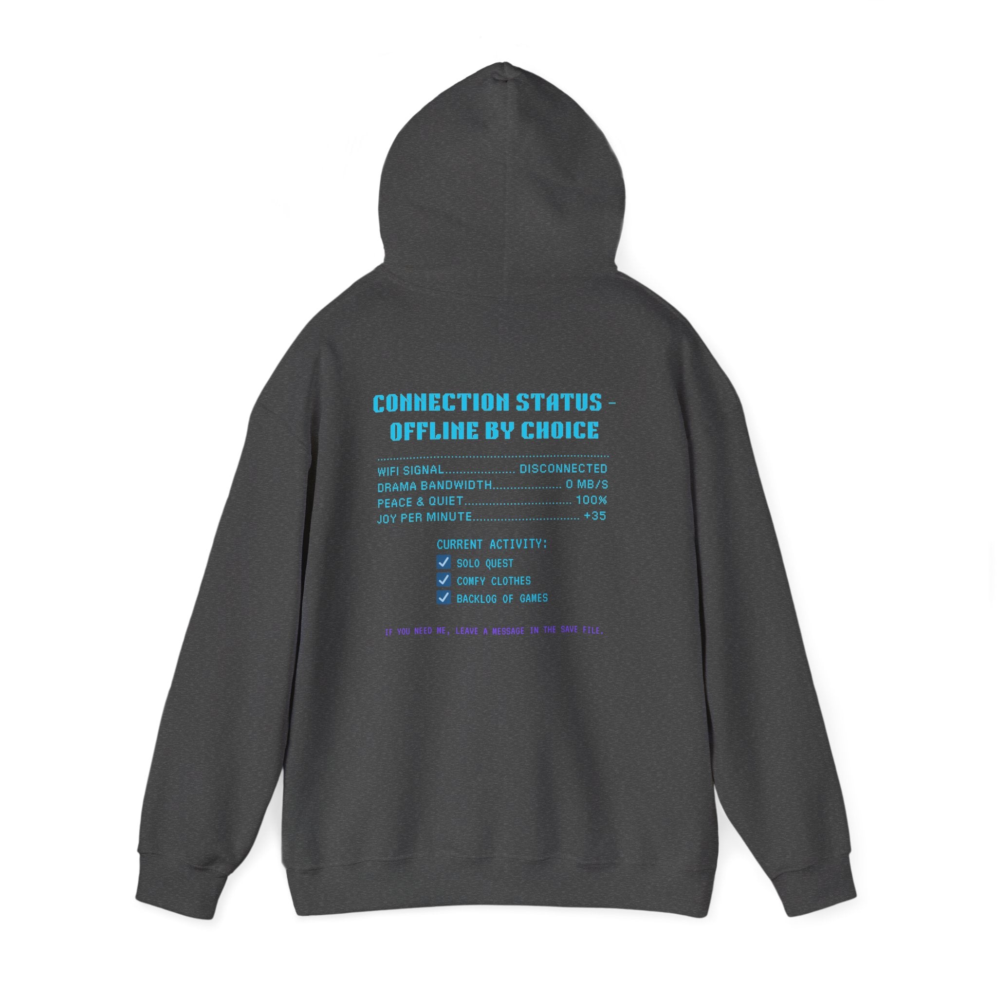 📴 OFFLINE IS MY SAFE MODE Hoodie • Connection Status Offline by Choice Gamer Hoodie • Retro Introvert Sweatshirt • Cozy Solo Quest Gift