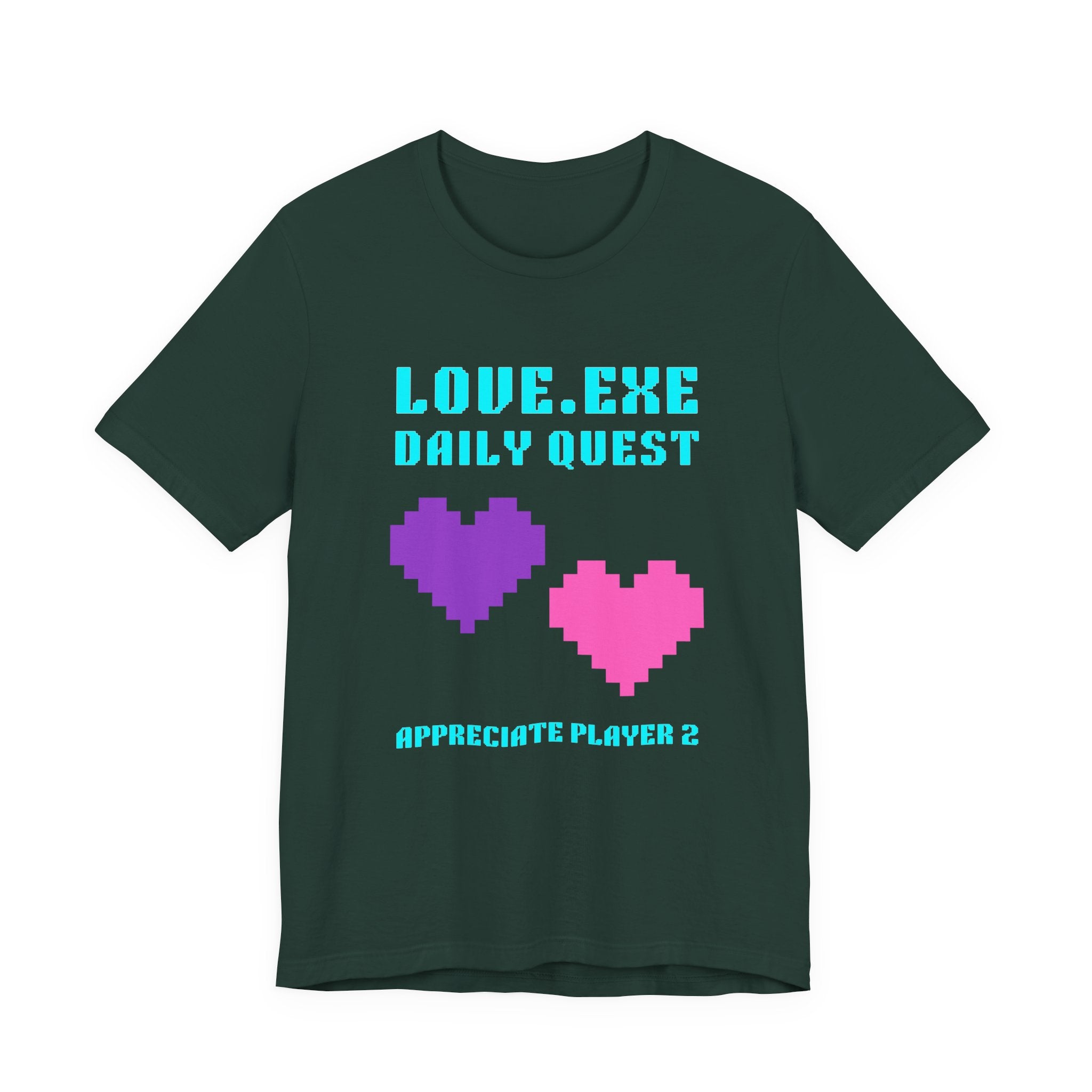 Love Exe Daily Quest Appreciate Player 2 Shirt | Funny Gamer Couple Gift | Anniversary Gift for Him Her | Gaming Relationship Tee | Romance