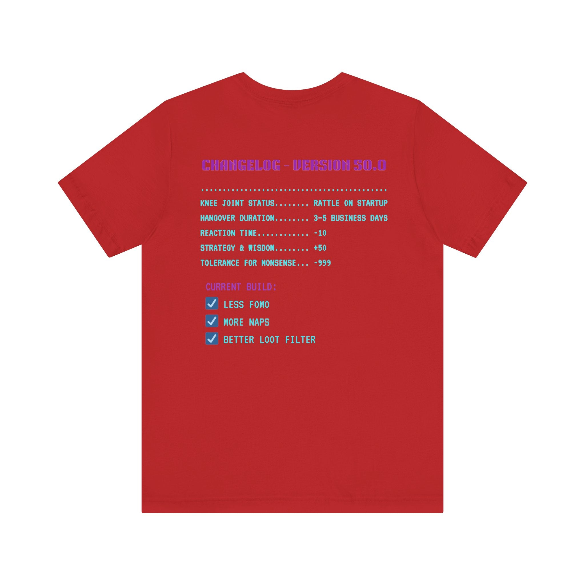 🎮 HUMAN.EXE Patch Notes v50.0 Shirt • Funny 50th Birthday Gamer T-Shirt • Retro Changelog Tee for 80s 90s Gamers • Level 50 Upgrade Gift