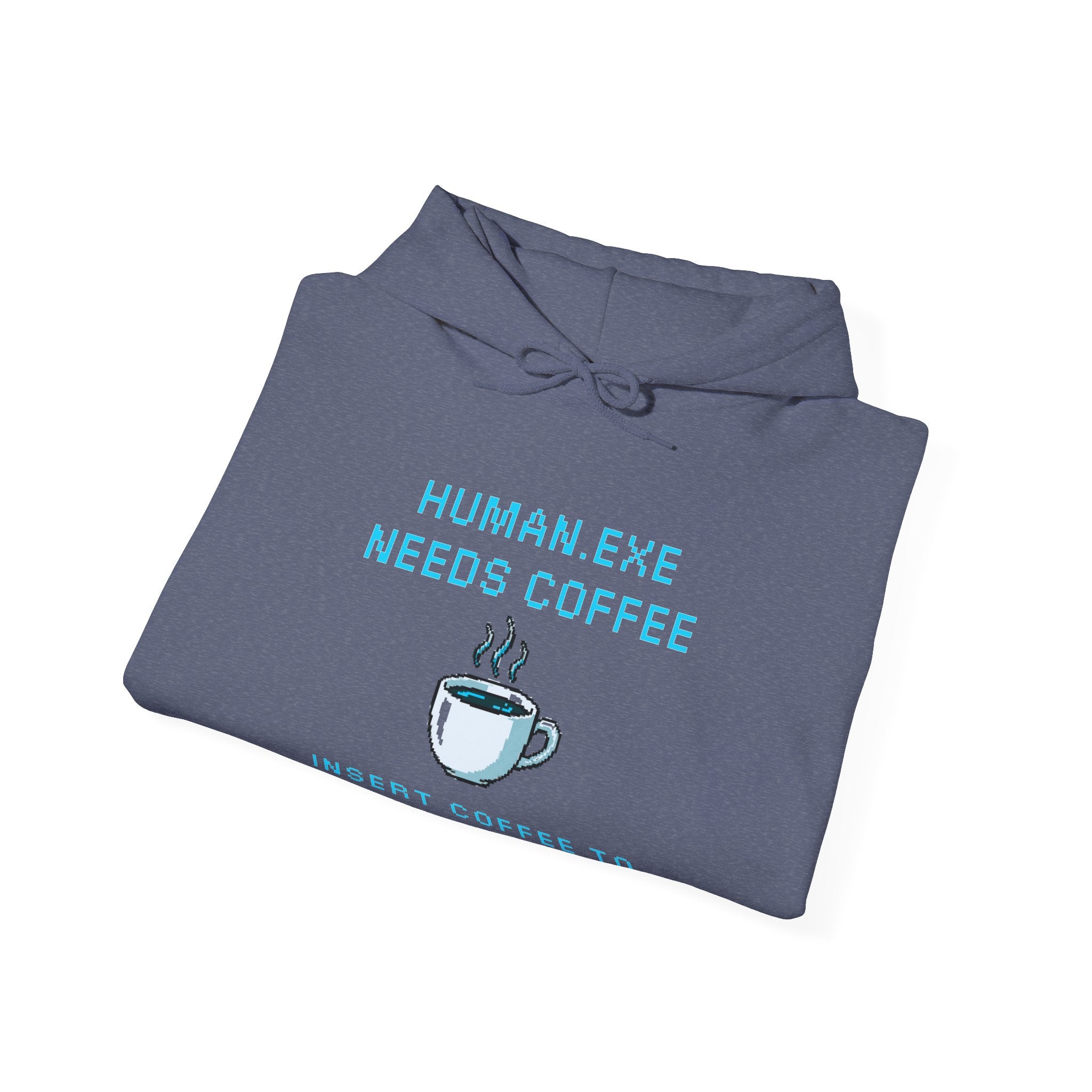 ☕ HUMAN.EXE NEEDS COFFEE Hoodie • Insert Coffee to Respawn Gamer Hoodie • Morning Boot Sequence Pixel Sweatshirt • Cozy Retro Gamer Gift