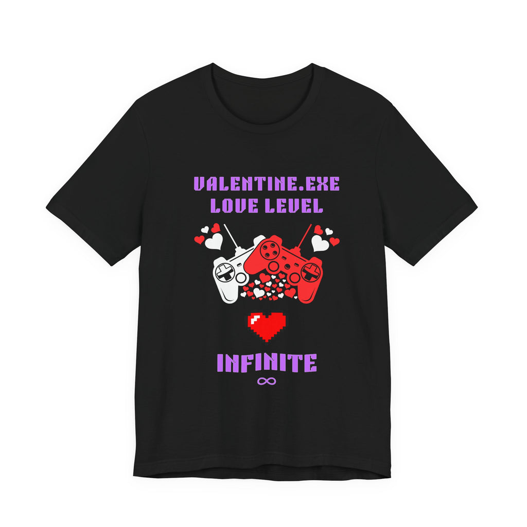 Valentine Exe Love Level Infinite Shirt | Funny Gamer Valentines Day Gift | Unique Gift for Him Her | Retro Gaming Tee | Romance Gift