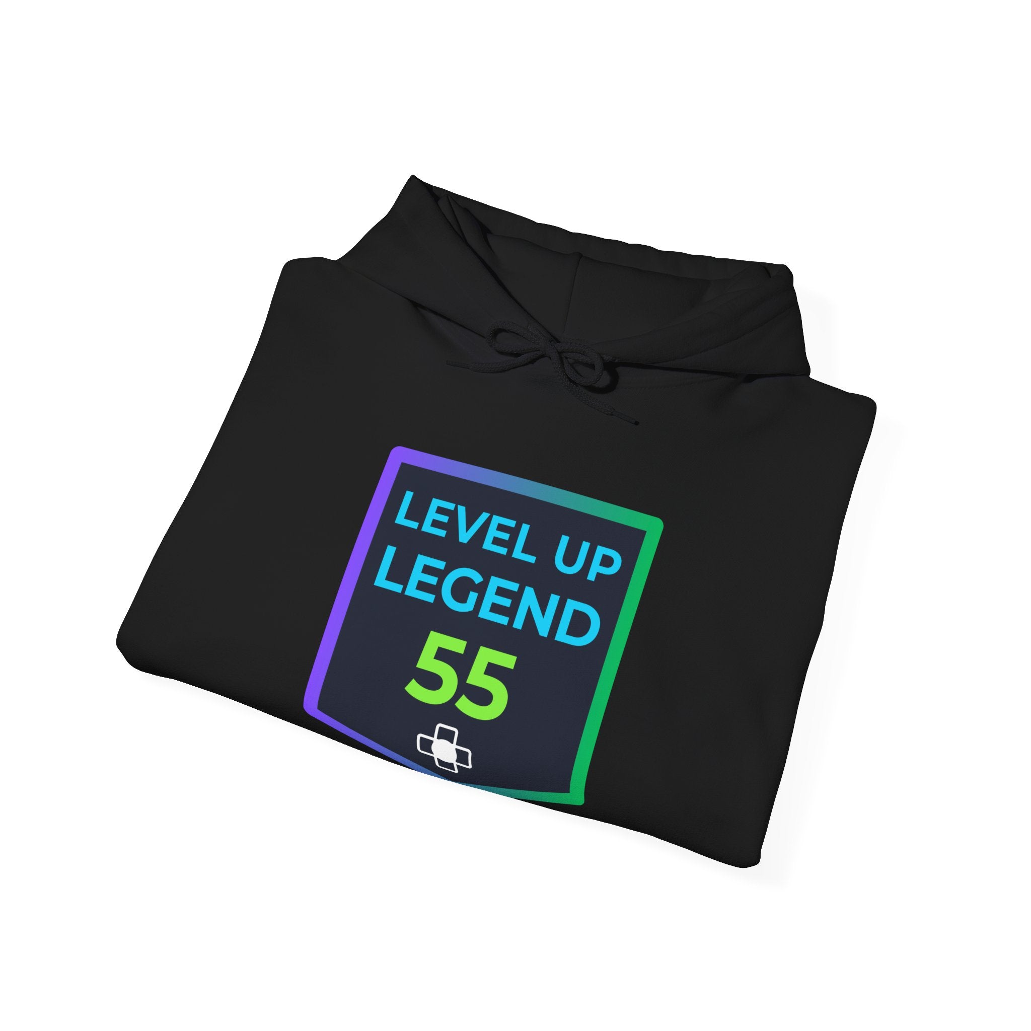 🔥 Level 55 Legend Hoodie • Retro Gamer 55th Birthday Gift • Front + Back Design • Arcade Achievement Hoodie