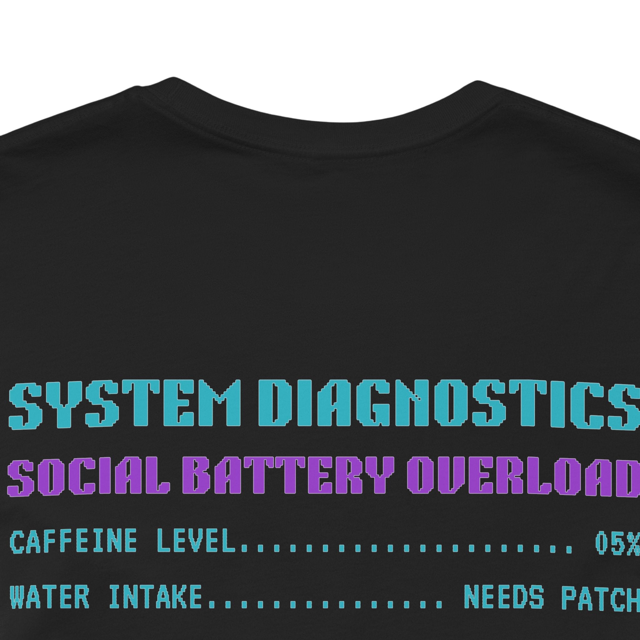 Social Battery: Critical Shirt – HUMAN.EXE Needs a Recharge Gamer Tee (Front & Back Print)
