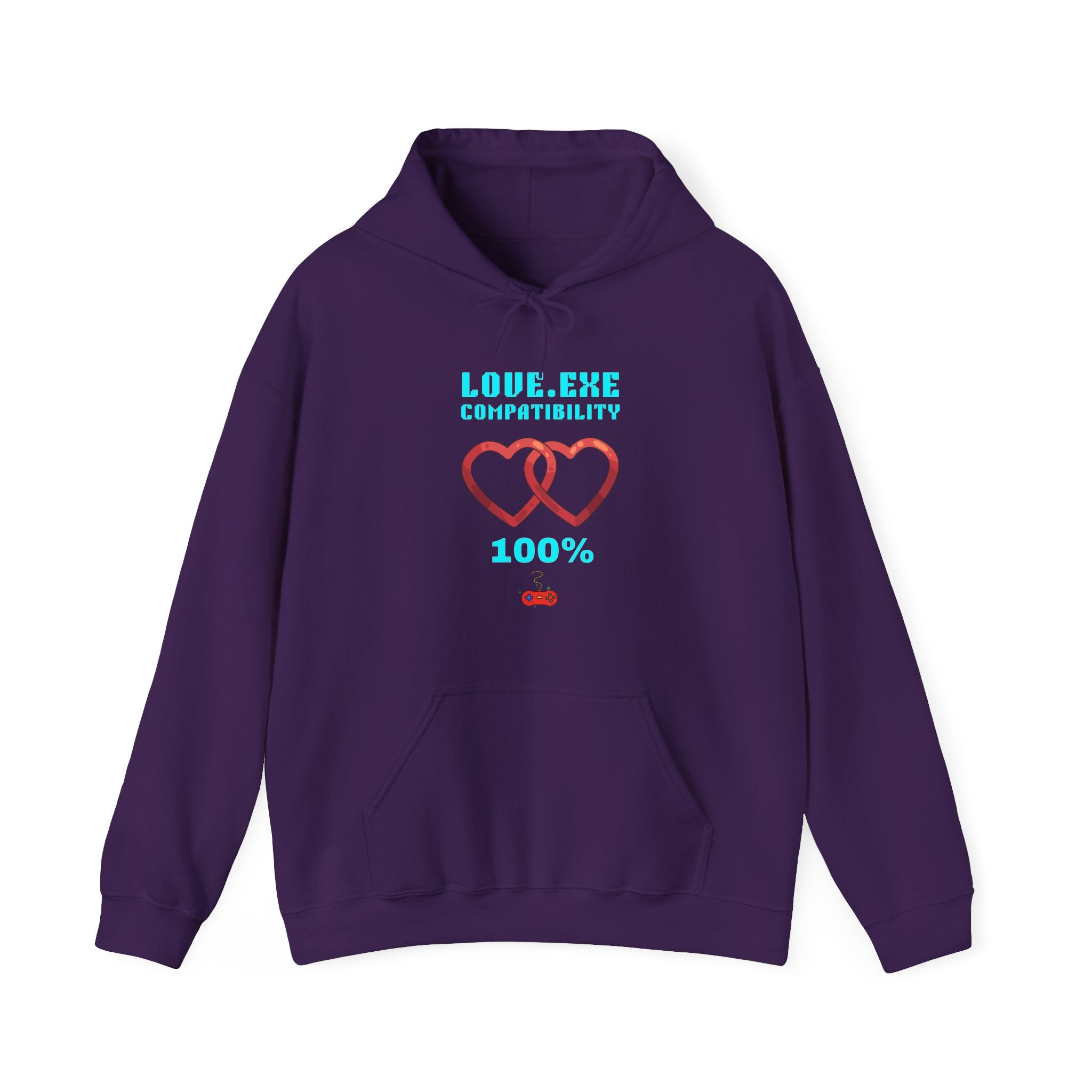 Love Exe Compatibility 100% Hoodie | Funny Gamer Couple Gift | Relationship Sweatshirt | Anniversary Gift for Him Her | Matching Couple