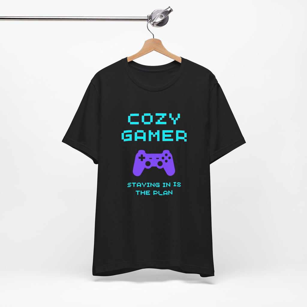 Cozy Gamer Shirt – Staying In Is the Plan Retro Controller Tee (Front & Back Print)