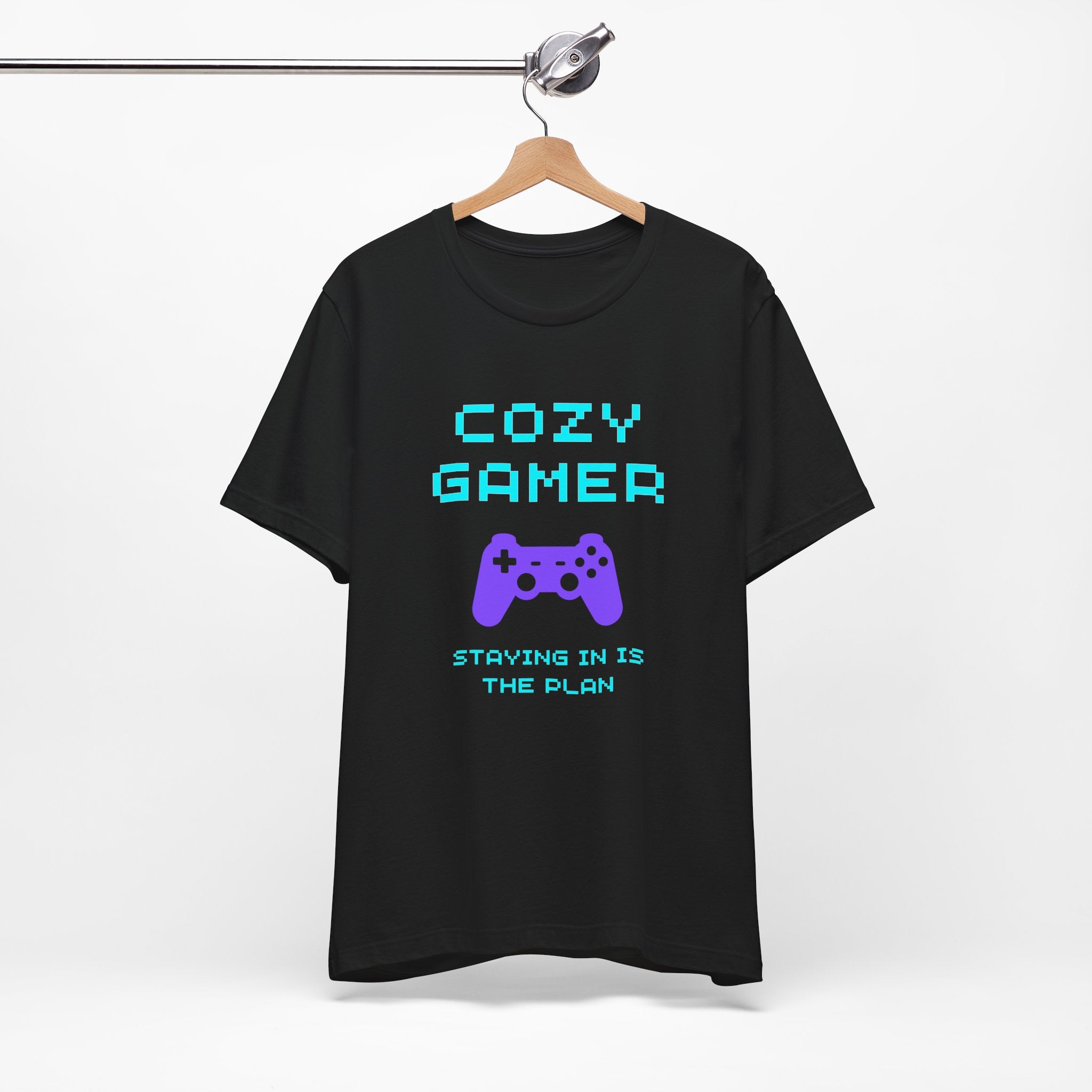 Cozy Gamer Shirt – Staying In Is the Plan Retro Controller Tee (Front & Back Print)