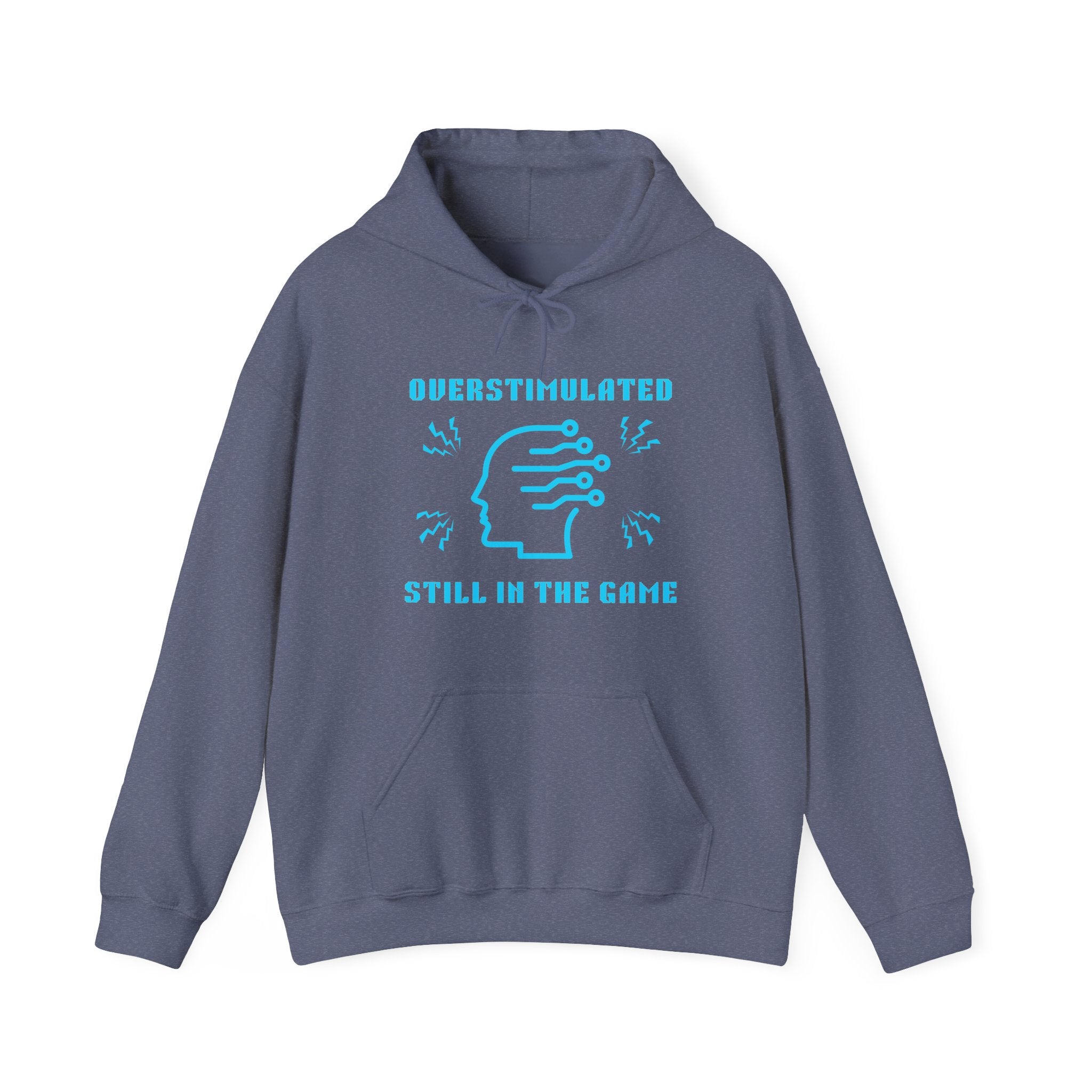 ⚡ OVERSTIMULATED STILL IN THE GAME Hoodie • Sensory Input Maxed Out Gamer Hoodie • Retro Pixel Anxiety Sweatshirt • Cozy Introvert Gamer Gift