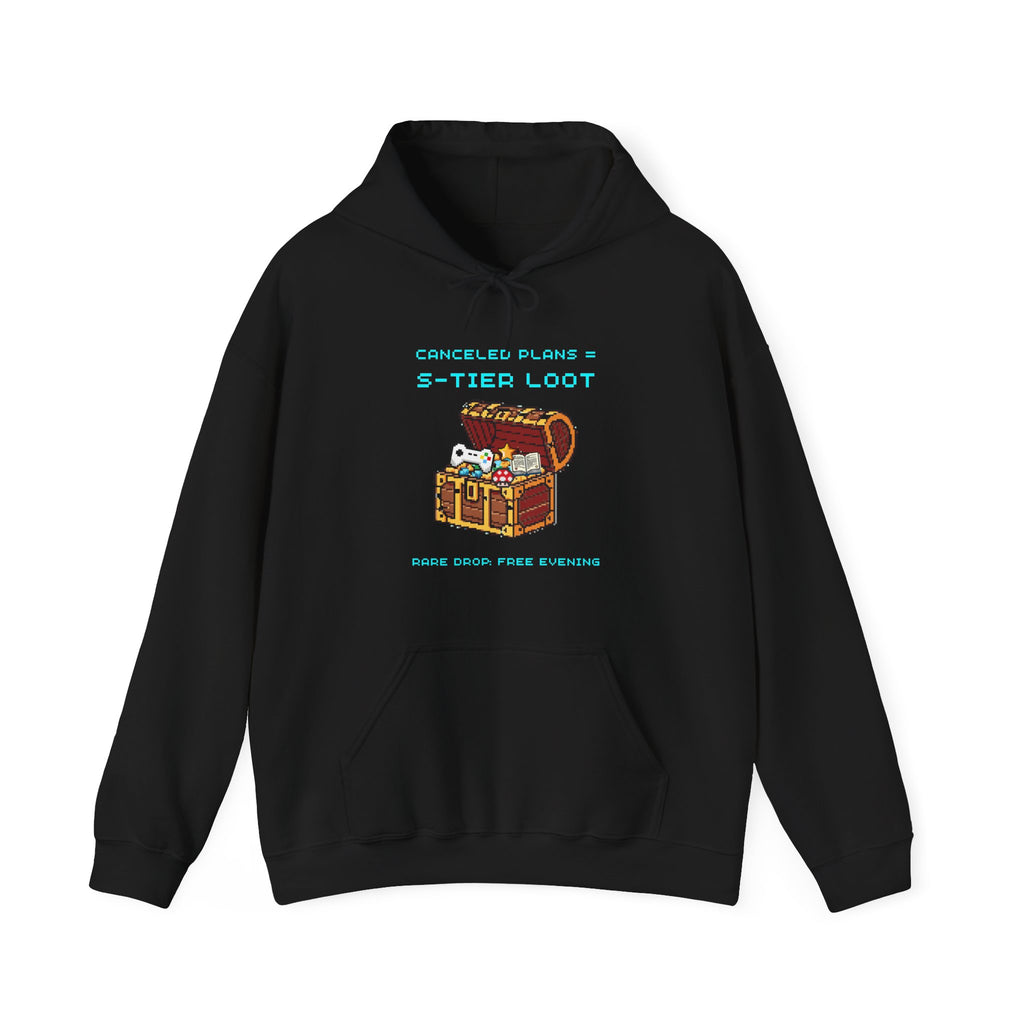 Canceled Plans = S-Tier Loot Hoodie – Rare Drop: Free Evening Gamer Sweatshirt (Front & Back Print)