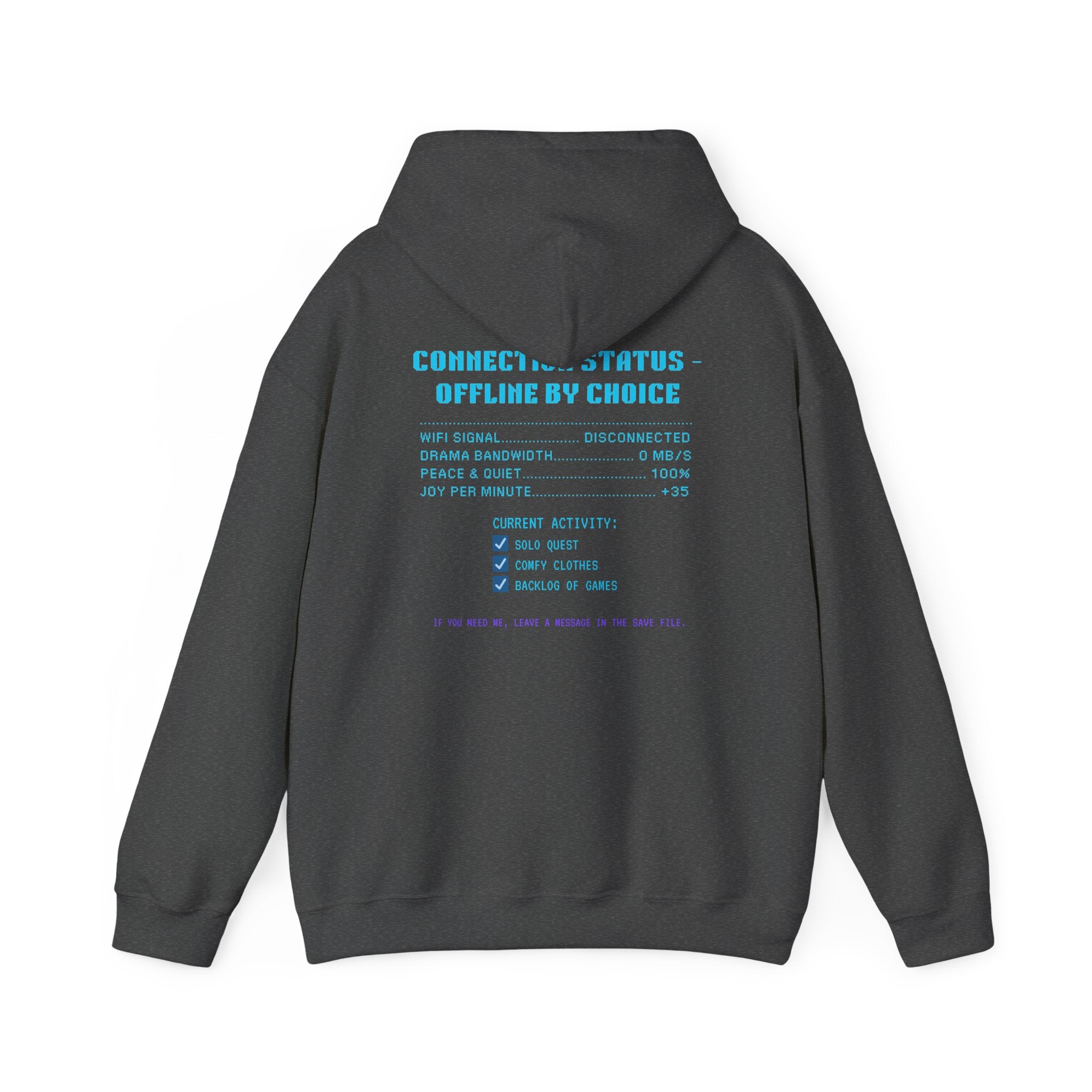 📴 OFFLINE IS MY SAFE MODE Hoodie • Connection Status Offline by Choice Gamer Hoodie • Retro Introvert Sweatshirt • Cozy Solo Quest Gift