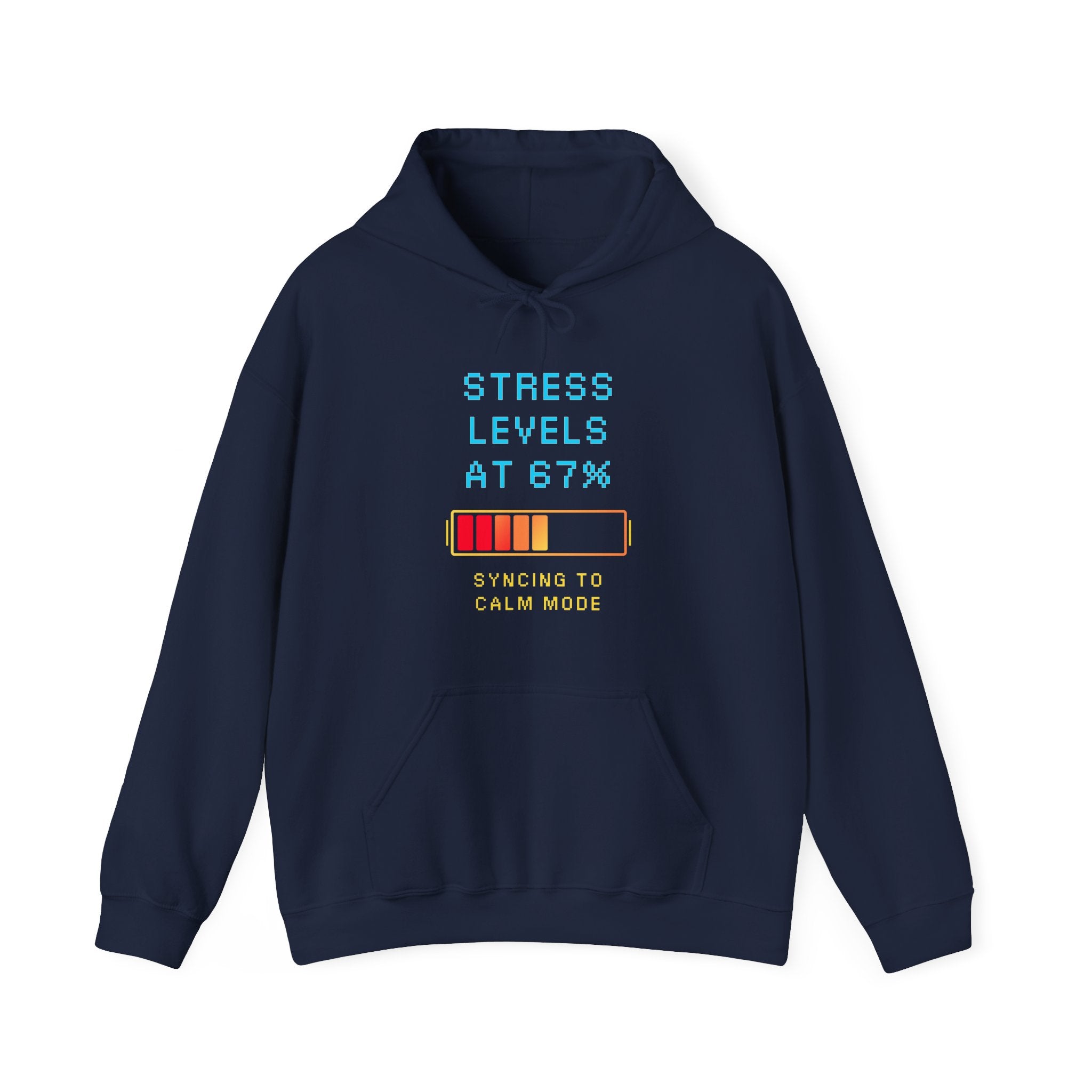 🧠 STRESS LEVELS AT 67% Hoodie • Syncing to Calm Mode Gamer Hoodie • Retro Pixel Mental Health Sweatshirt • Cozy 80s 90s Gamer Gift