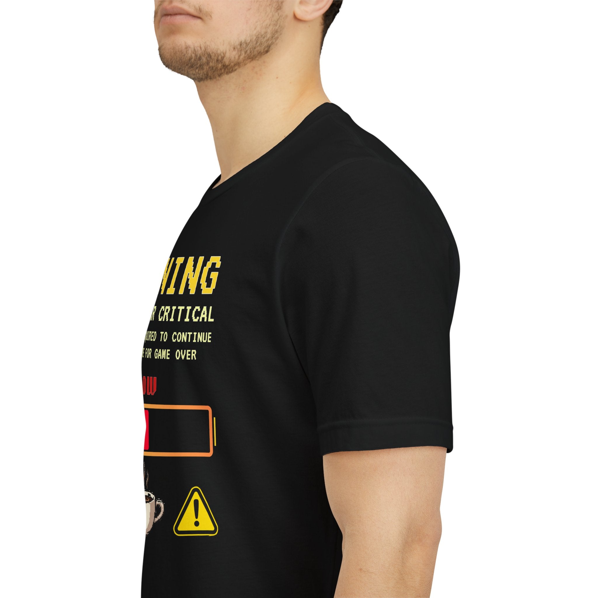 🔥 Low Energy Gamer Shirt • Caffeine Required to Respawn • Funny Coffee Addict Tee • System Critical T-Shirt • Gamer & Coffee Lover Gift